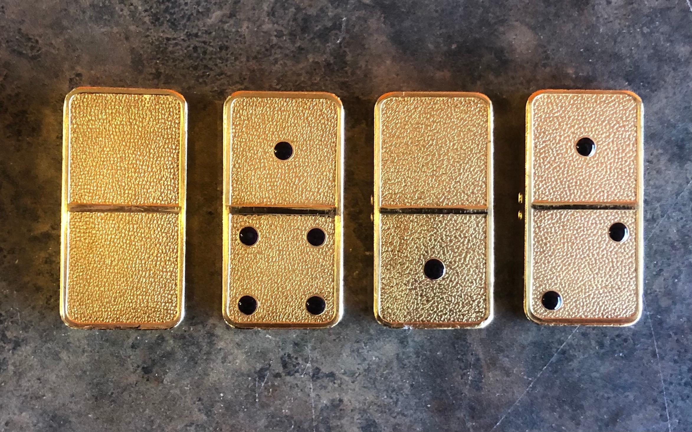 The House of Faberge 22-Karat Gold-Plated Imperial Domino Set and Case 4