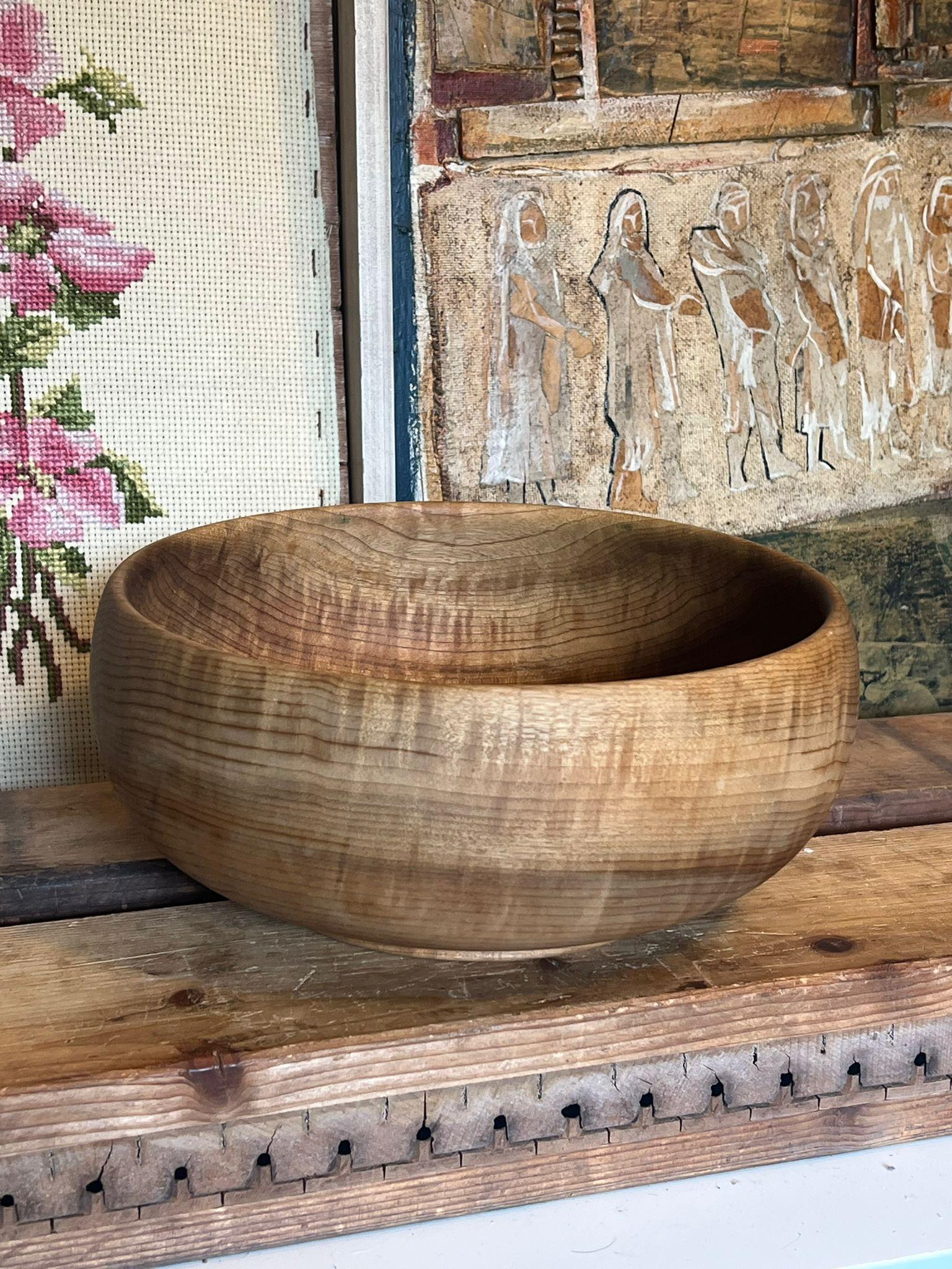 Late 20th Century The House of Myrtlewood Large Wooden Bowl For Sale