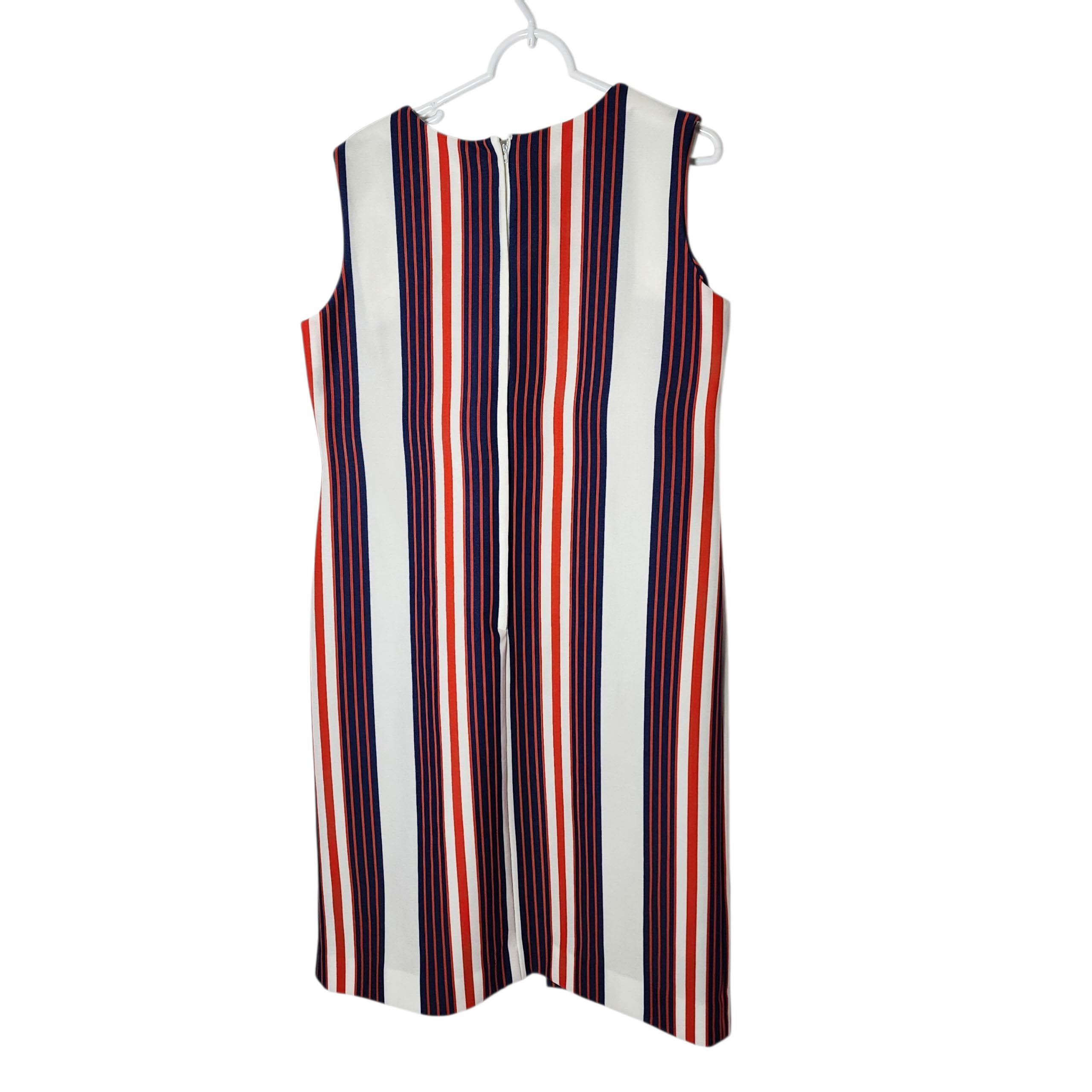 The House of Shroyer Robe sans manches rayée rouge, blanc et bleu, années 1960 en vente 6