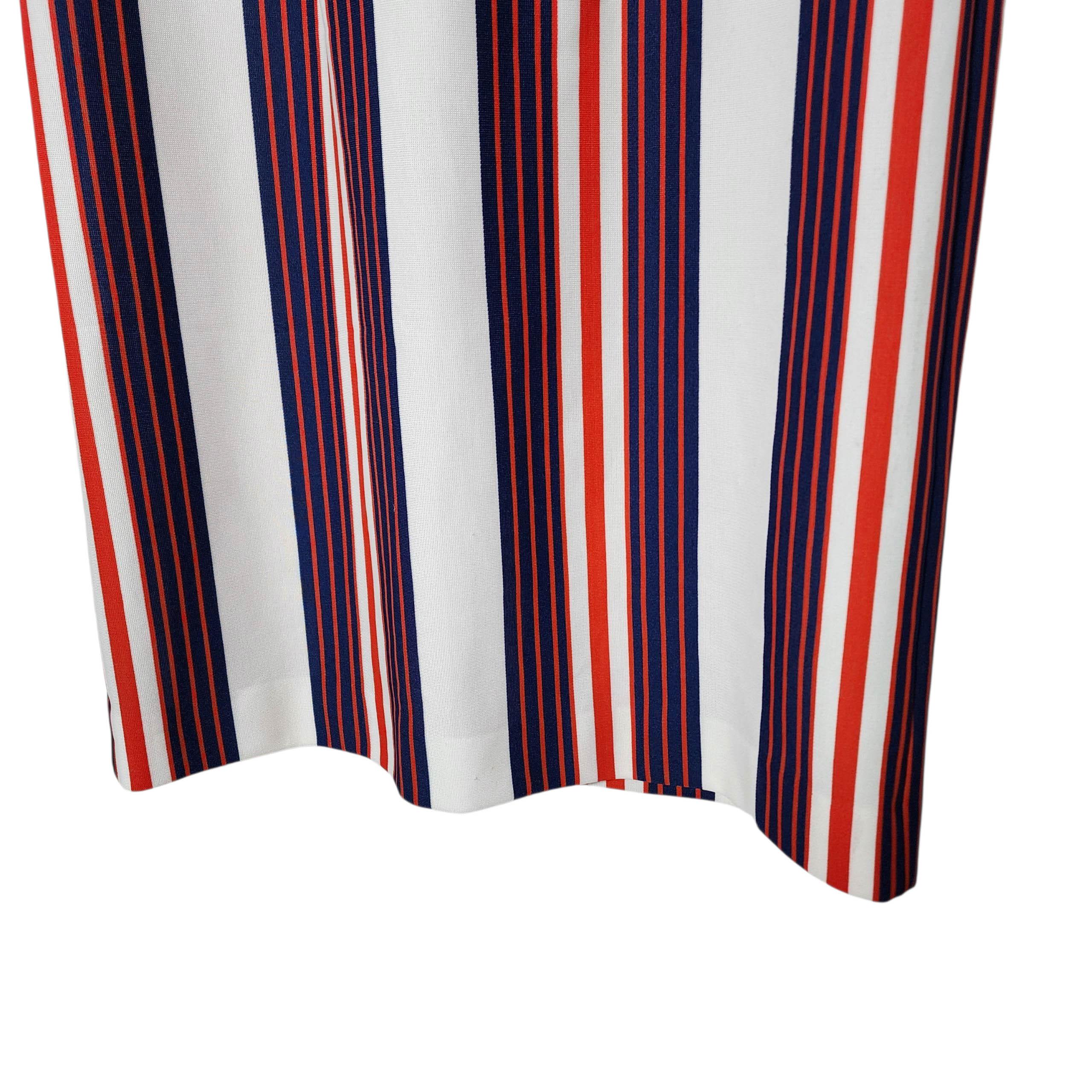 The House of Shroyer Robe sans manches rayée rouge, blanc et bleu, années 1960 en vente 9