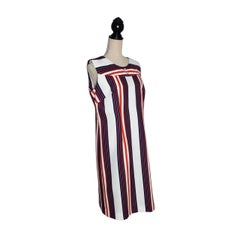 The House of Shroyer Red White and Blue Striped Sleeveless Dress, 1960s