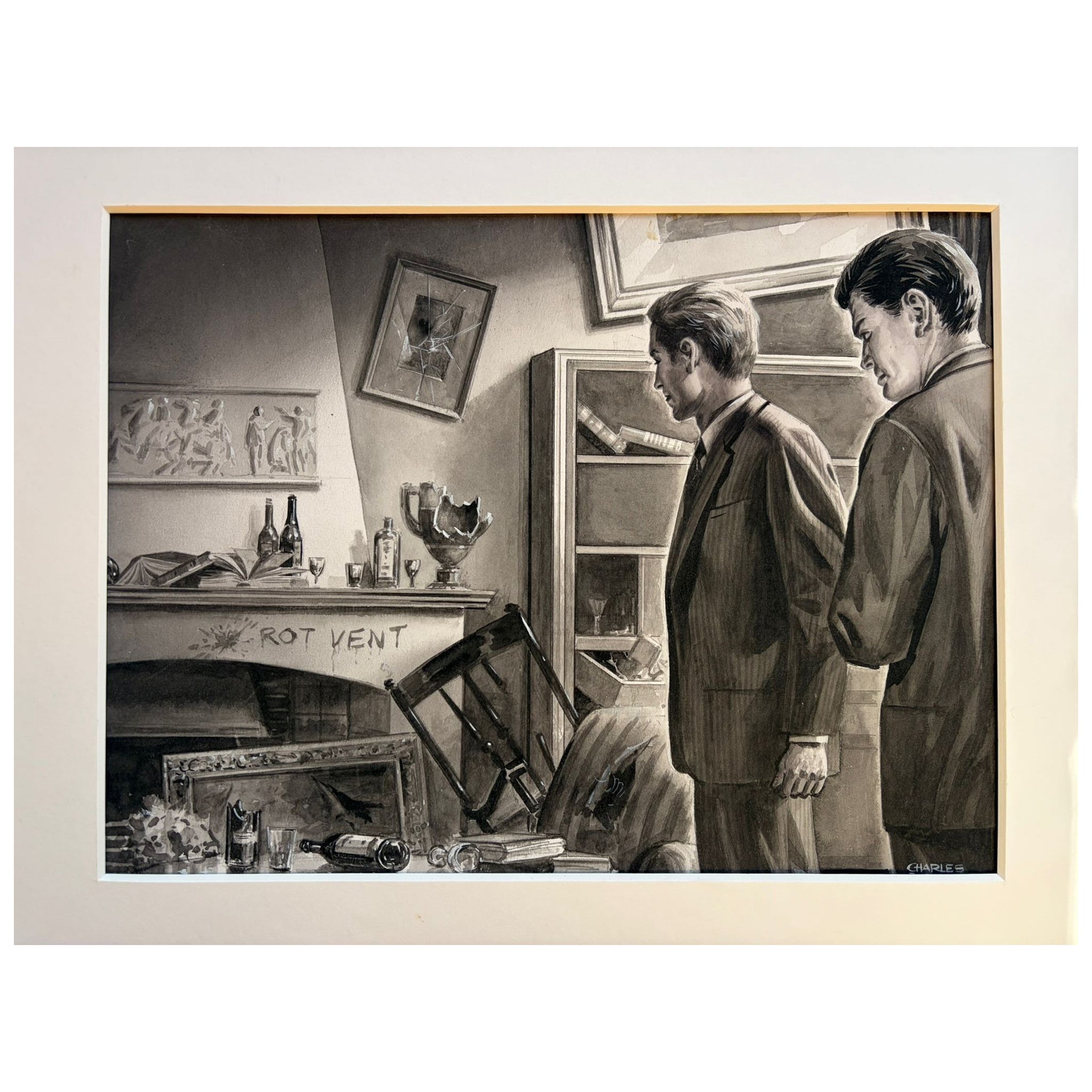 La maison qui attendait - Illustration originale de Charles Burki, 1965