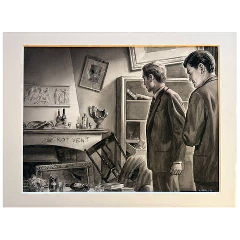 The House That Waited – Original Crime Illustration by Charles Burki, 1965