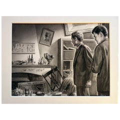 The House That Waited – Original Crime Illustration by Charles Burki, 1965