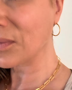 20K Gold Huggie Hoop Earring, By Tagili