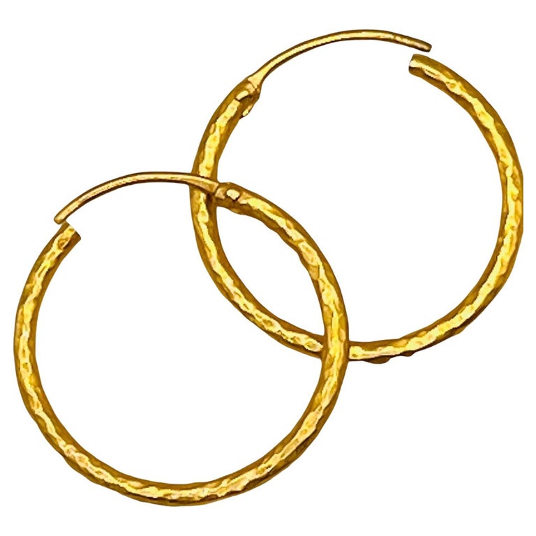 20K Gold Huggie Hoop Earring, By Tagili For Sale at 1stDibs
