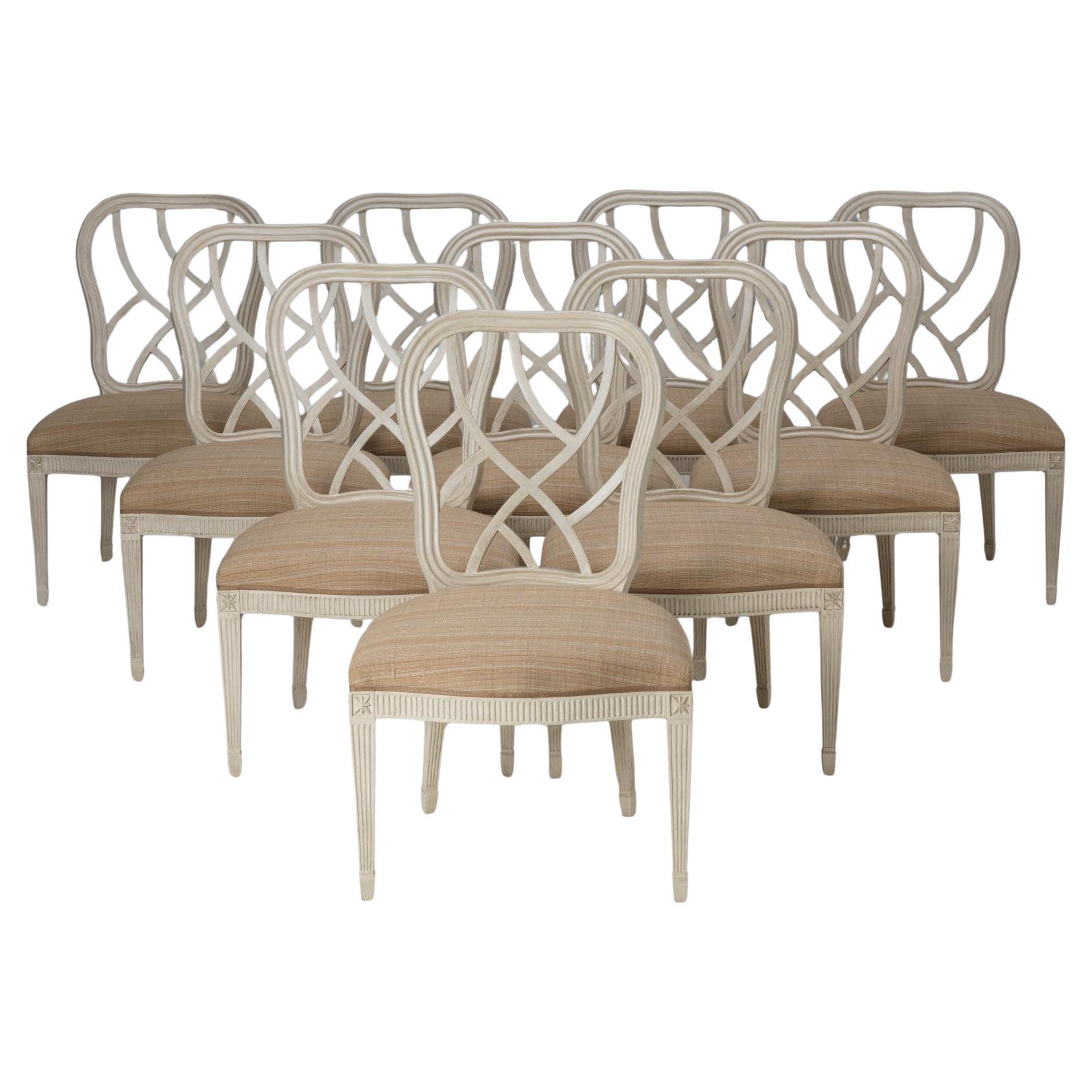 The Hugh Henry Lattice Back Dining Chair For Sale