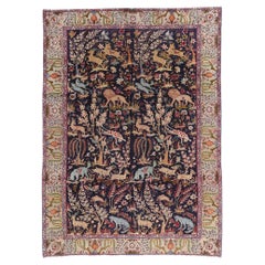 The Hunt of Kings: A Vintage Persian Najafabad Masterpiece of Myth and Majesty