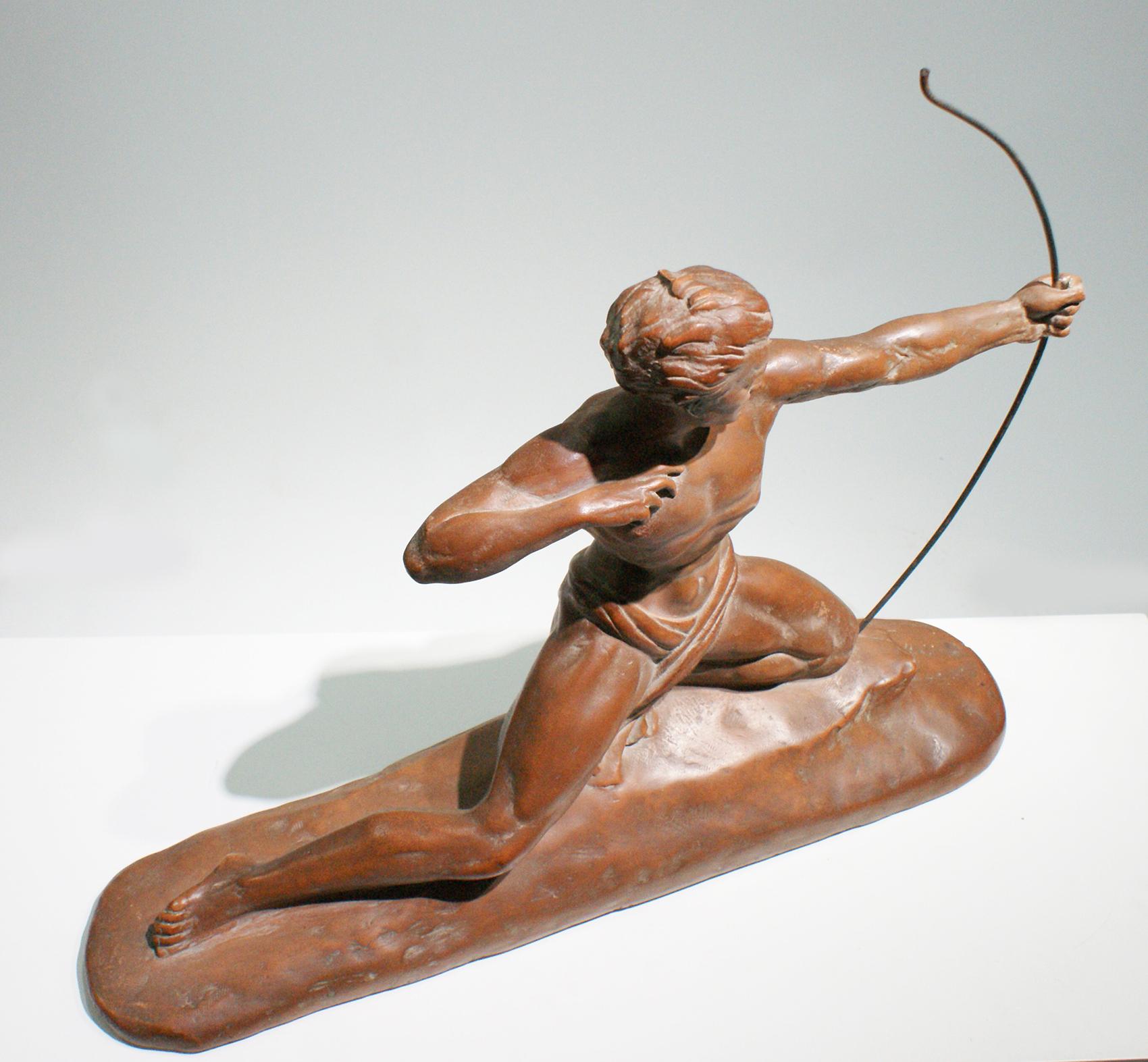 “The Hunter” French Terracotta sculpture signed by Cipriani In Good Condition In Beirut, LB