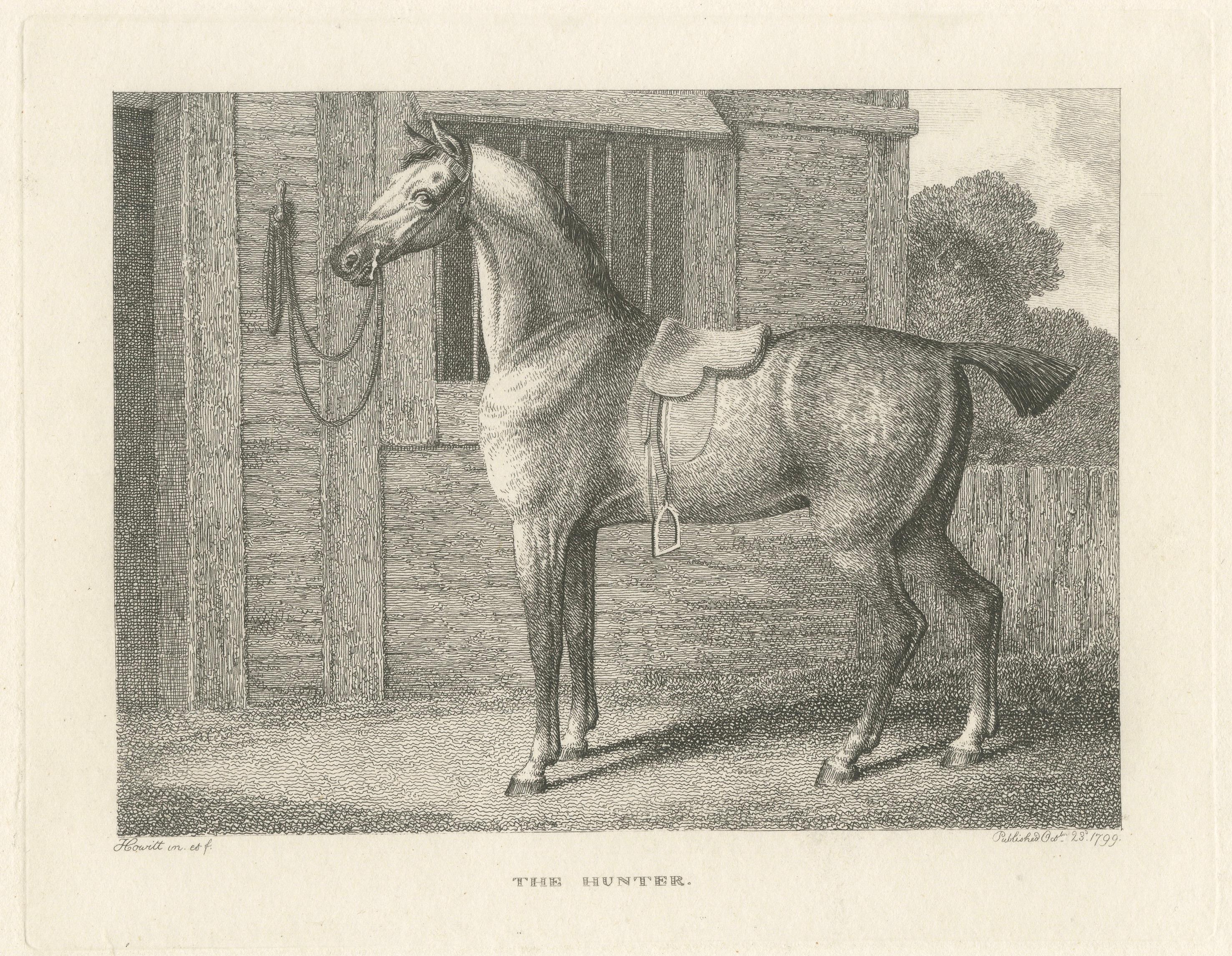 The Hunter, Samuel Howitt Georgian Equestrian Engraving, England, 1799