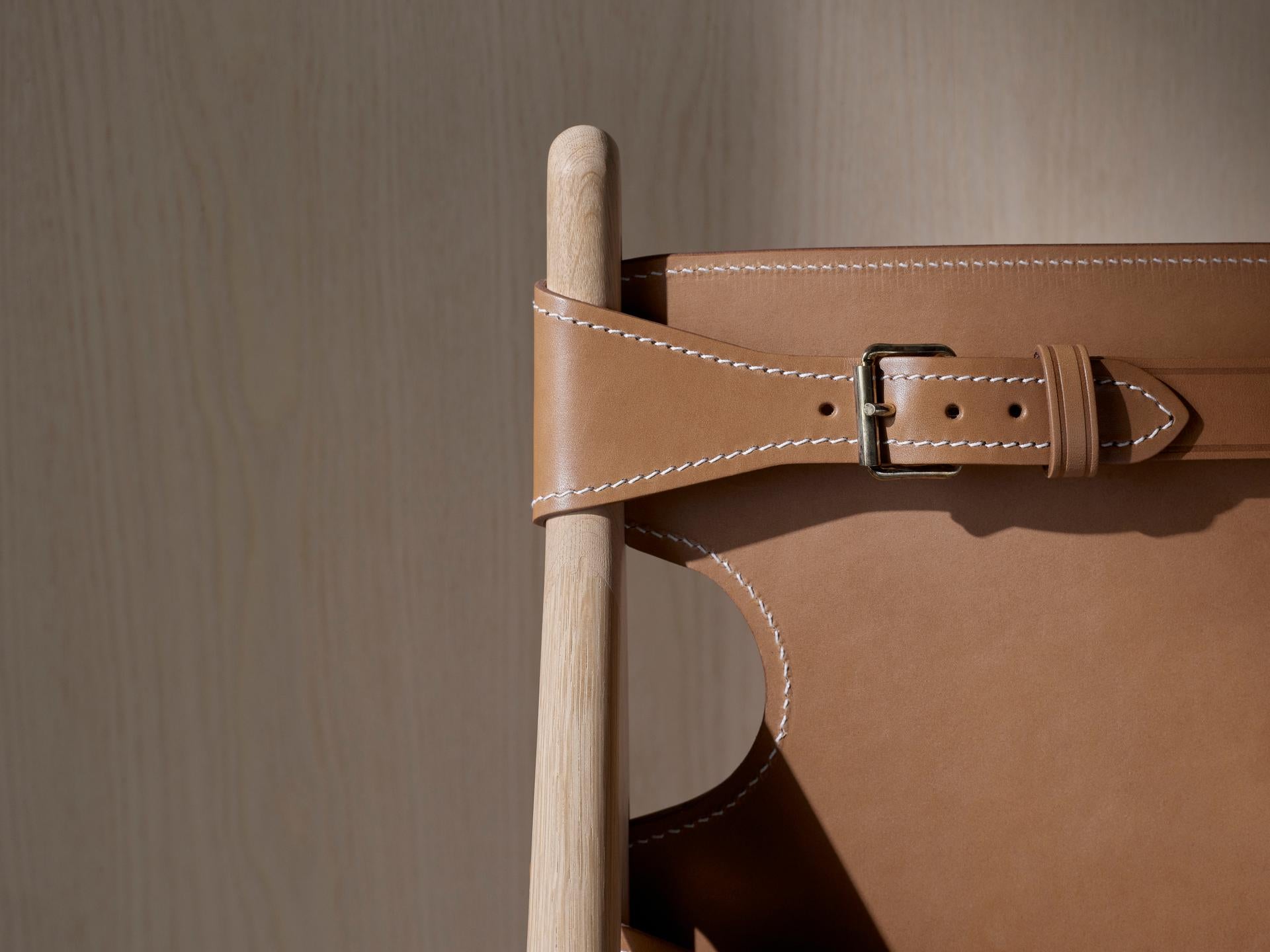 The Hunting Chair in Soap Oak/Naturleder von Børge Mogensen für Fredericia (Leder) im Angebot