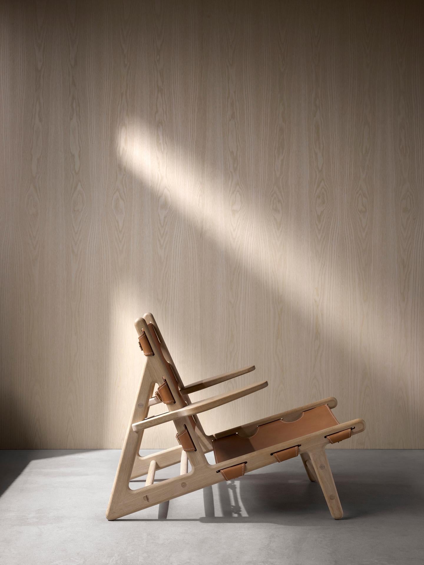The Hunting Chair in Soap Oak/Naturleder von Børge Mogensen für Fredericia im Angebot 1