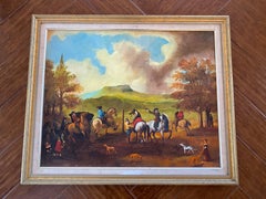 The Hunting Party - Oil on Canvas, Original Painting by Károly Szegvári