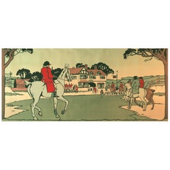 Hunting Scene, 4 Panel Hand Block Printed Frieze by H.Watkins Wild