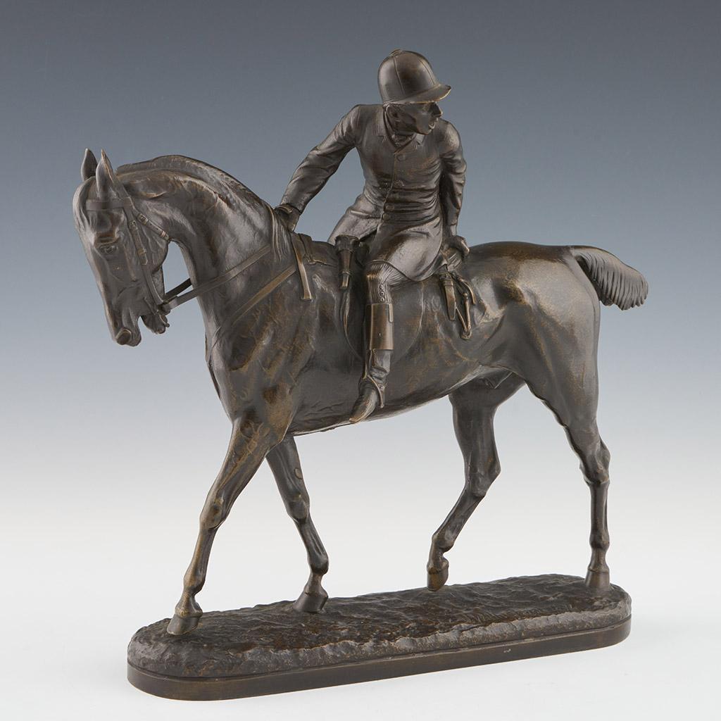 A patinated bronze sculpture by John Willis Good (1845-1878) depicting a young huntsman. Set over a naturalistic bronze base. Excellent rich brown patination. Signed ' J Willis Good 1874' to bronze. 

Dimensions: H 28m W 29cm 

Origin: