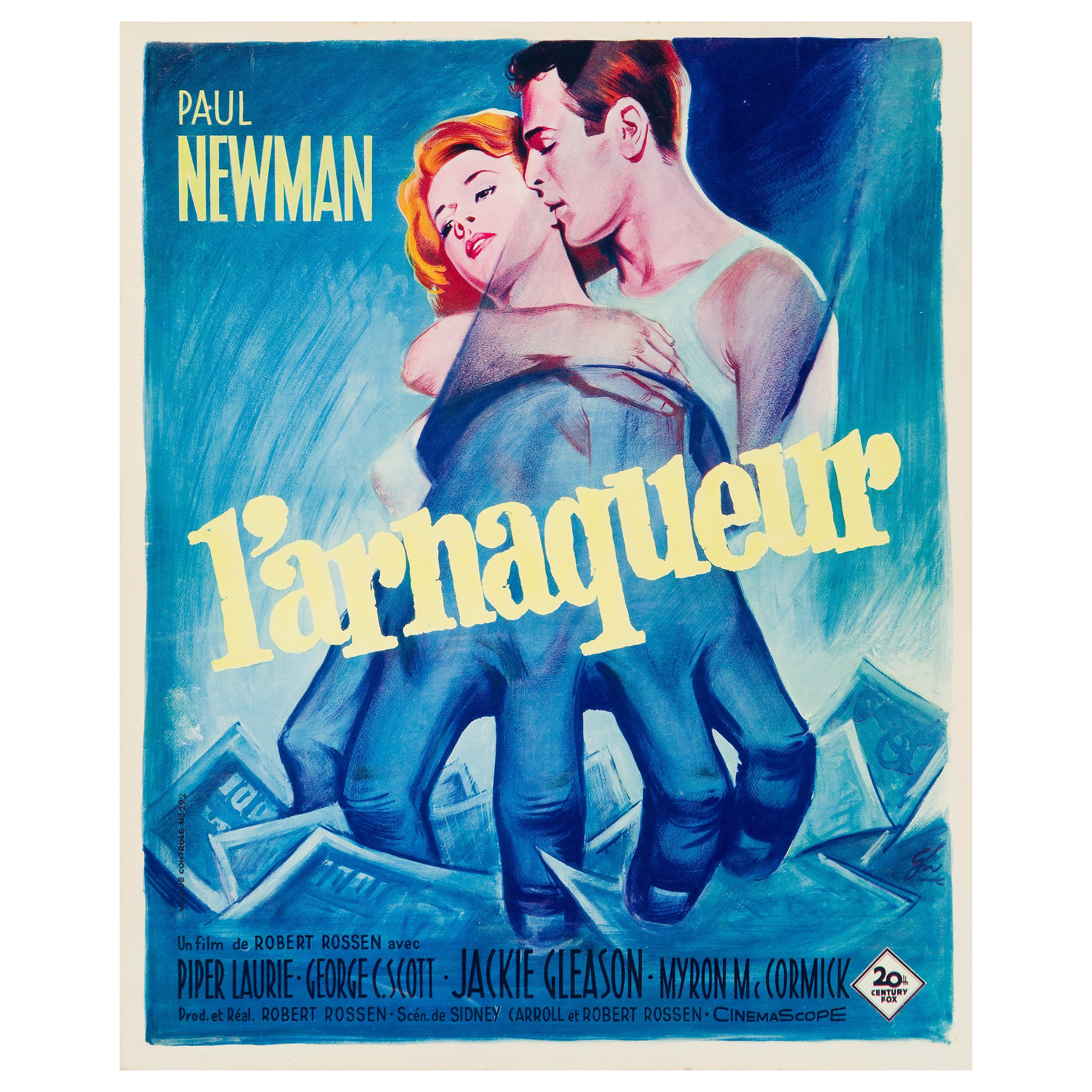 'The Hustler' Original Vintage French Movie Poster by Boris Grinsson, 1962
