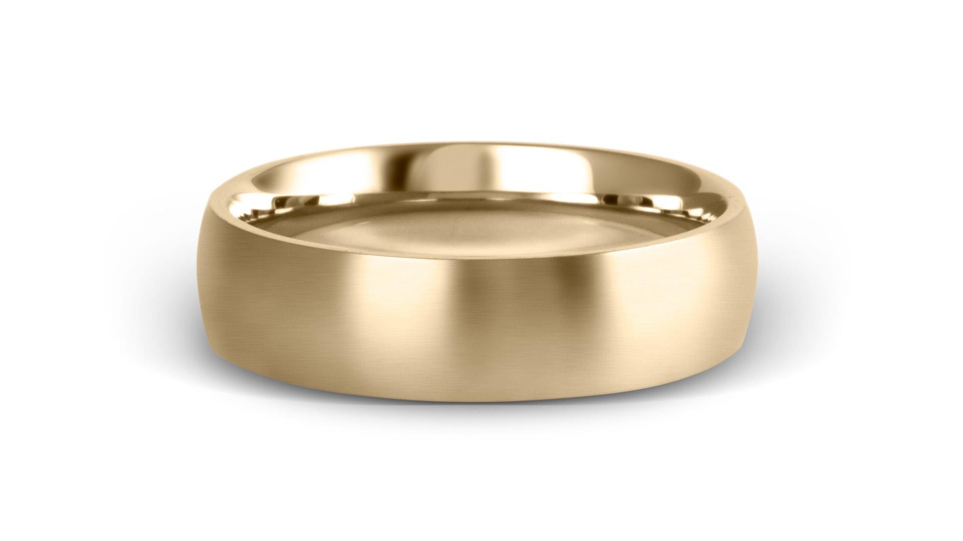 For Sale:  The Hutchins: Solid 14K Yellow Gold 6mm Domed Profile Comfort Fit Wedding Band 4