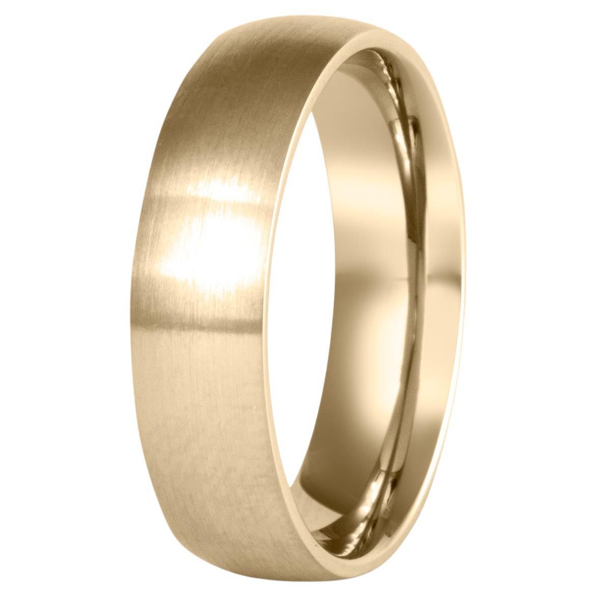 For Sale:  The Hutchins: Solid 14K Yellow Gold 6mm Domed Profile Comfort Fit Wedding Band