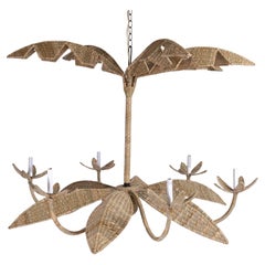The Ibiza Large Wicker Palm Leaf Chandelier from the FS Flores Collection