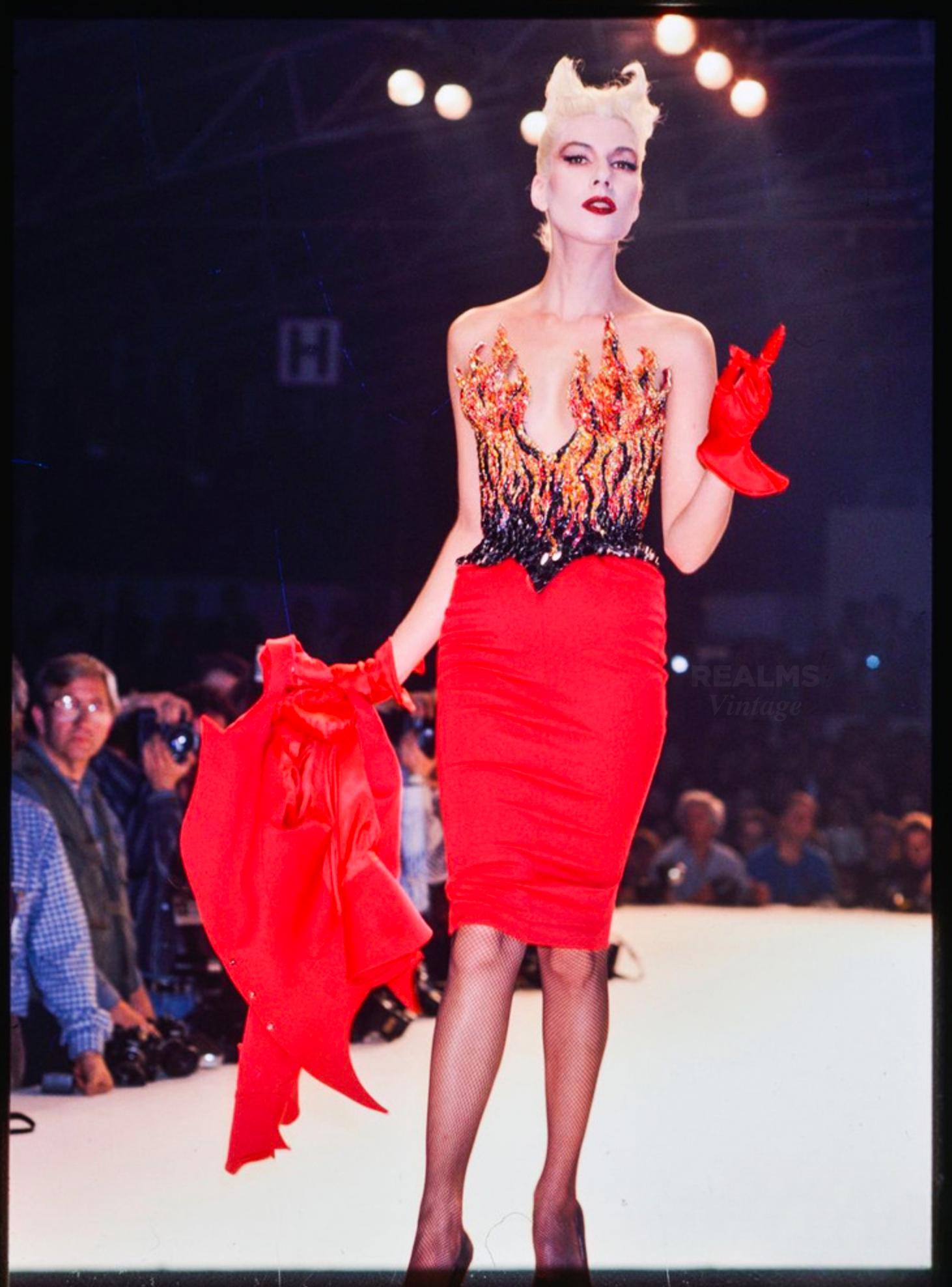 The Iconic red Thierry Mugler LES INFERNALES Suit 1988/89 10