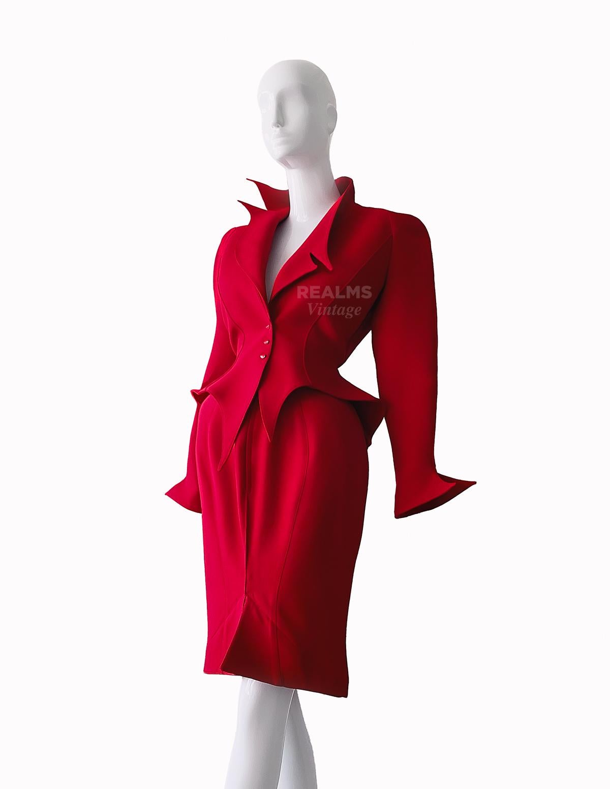 Red The Iconic red Thierry Mugler LES INFERNALES Suit 1988/89 For Sale