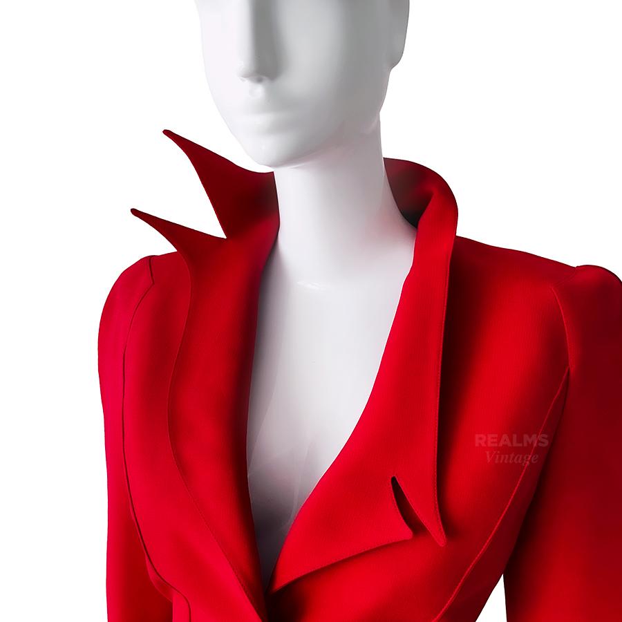 The Iconic red Thierry Mugler LES INFERNALES Suit 1988/89 For Sale 1