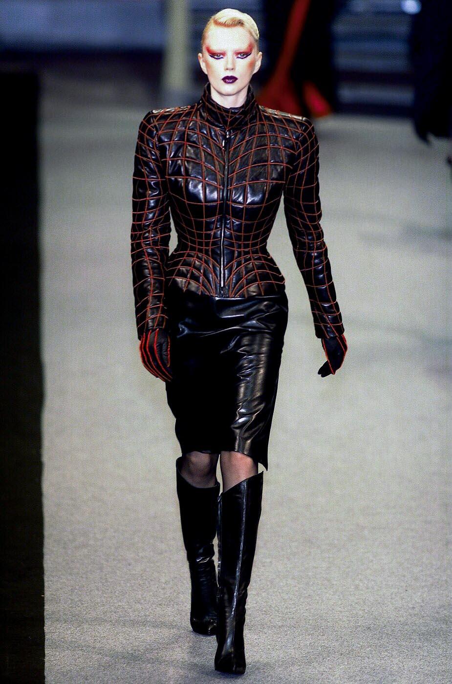 Black The Iconic Thierry Mugler Couture Anatomique TRON Leather Jacket FW 2001
