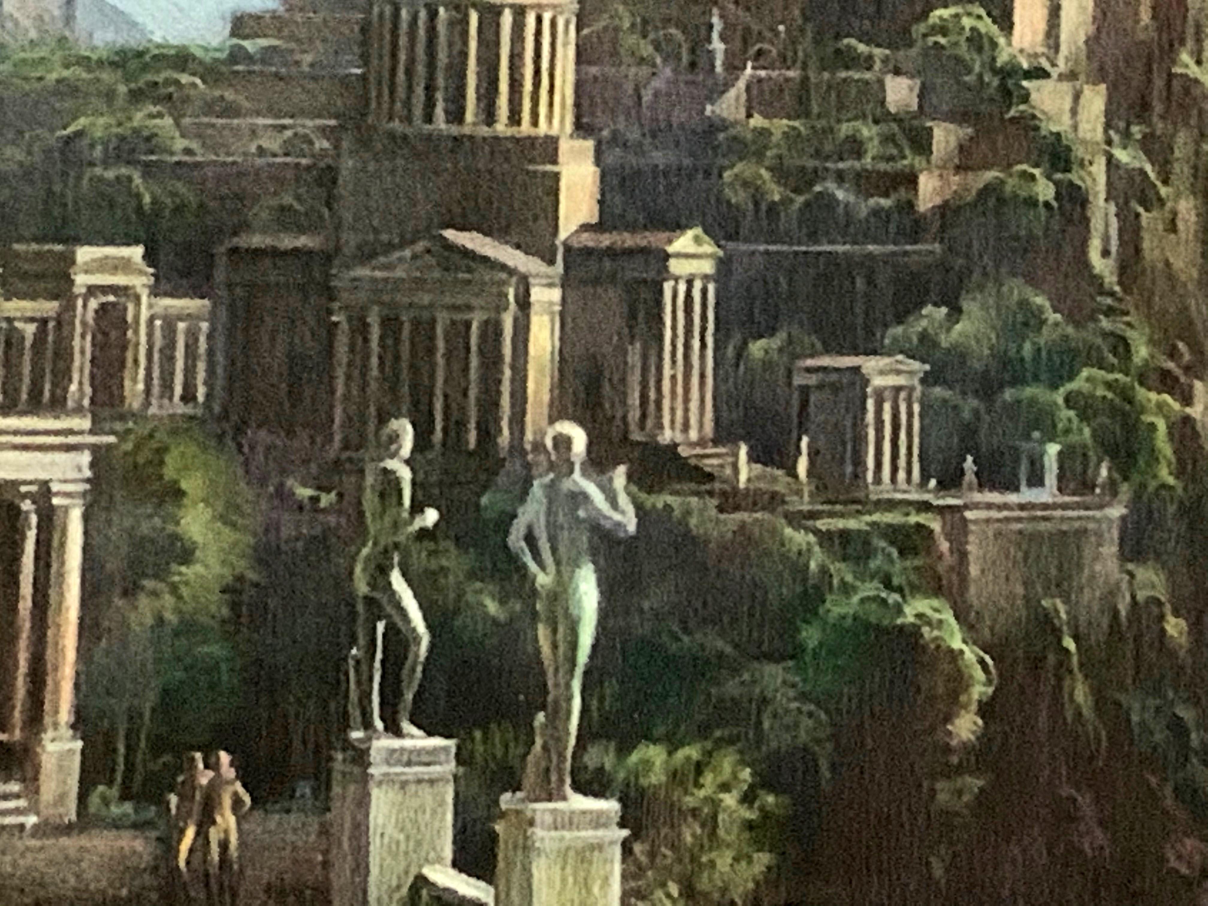 Art déco « La ville idéalisée », représentation d'un paradis classique et homophile par Goor en vente