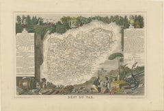 The Illustrated Map of the Var Department from the Atlas National Illustré, 1856