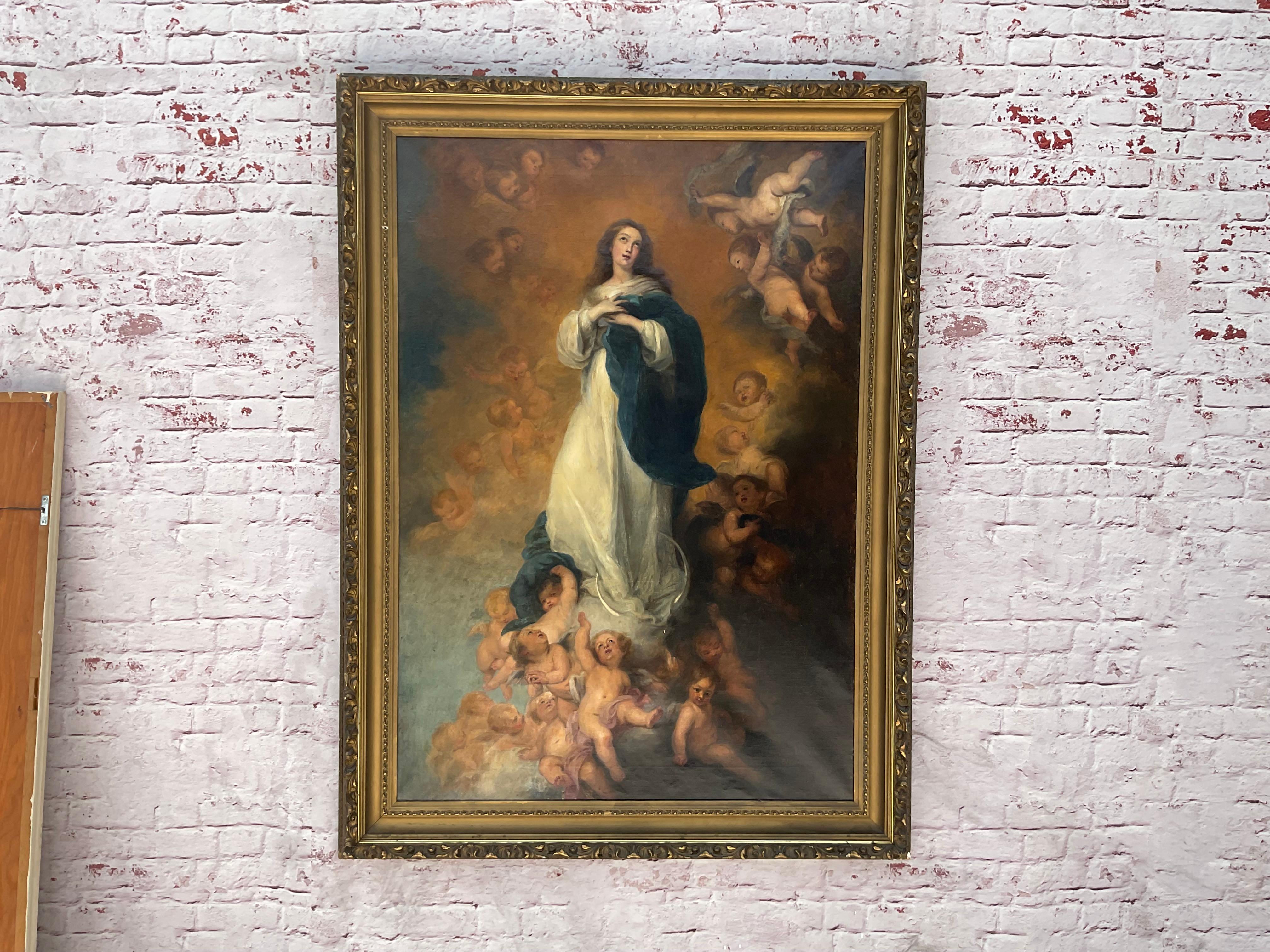 Baroque The Immaculate Conception Painting After Bartolome Esteban Murillo For Sale