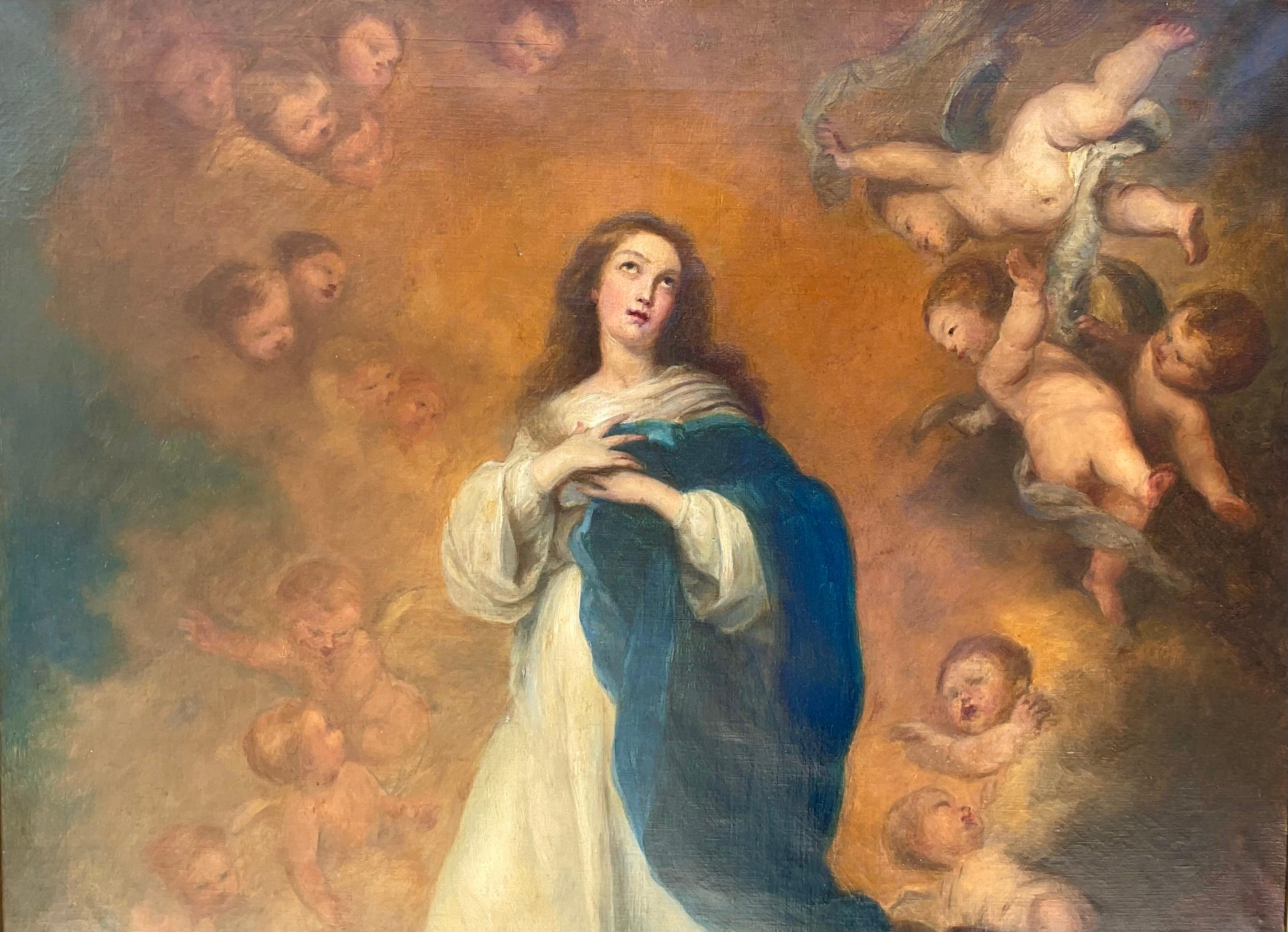 Spanish The Immaculate Conception Painting After Bartolome Esteban Murillo For Sale