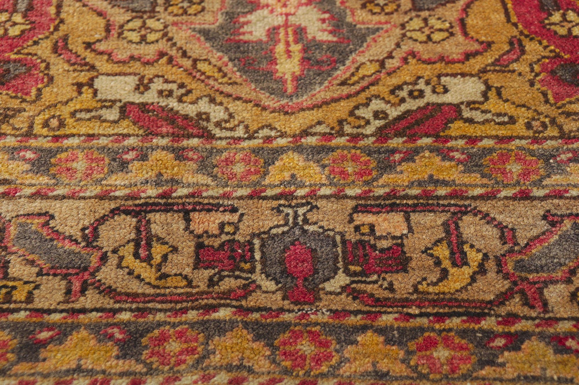 Türkischer Sivas-Teppich im Vintage-Stil mit rustikaler Hütte im Arts & Crafts-Stil im Angebot 5