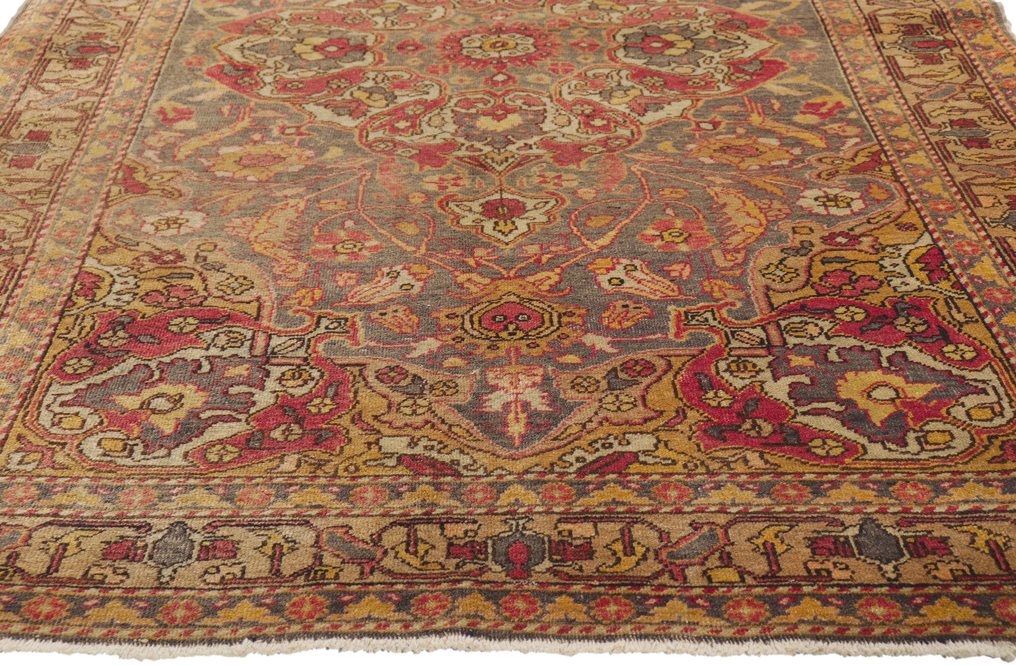 Türkischer Sivas-Teppich im Vintage-Stil mit rustikaler Hütte im Arts & Crafts-Stil im Angebot 6