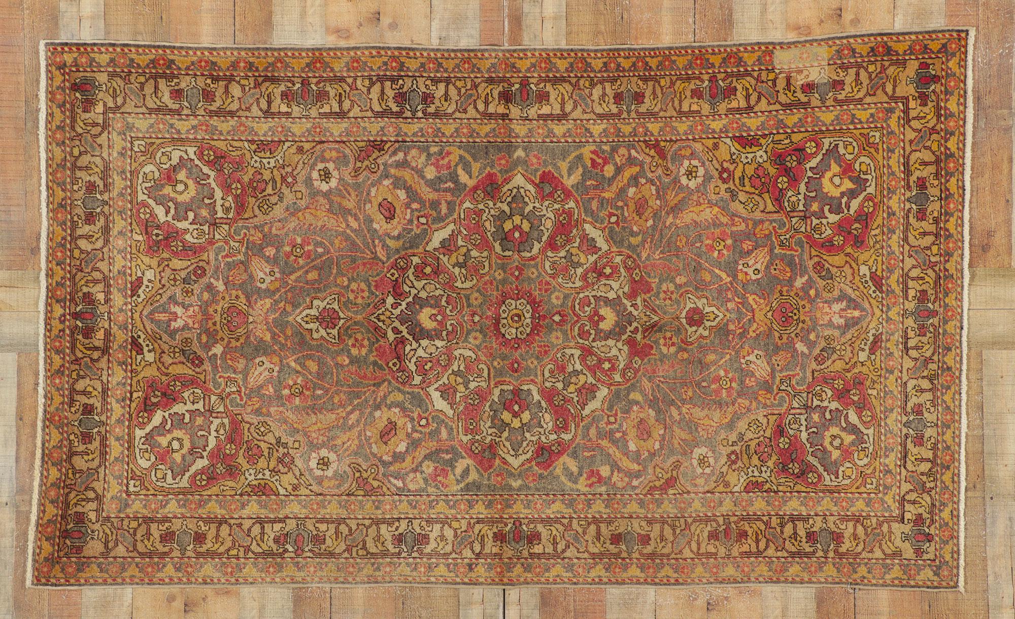 Türkischer Sivas-Teppich im Vintage-Stil mit rustikaler Hütte im Arts & Crafts-Stil im Angebot 7