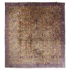 Übergroßer antiker indischer Agra-Teppich in Übergröße, 23'00 x 23'07