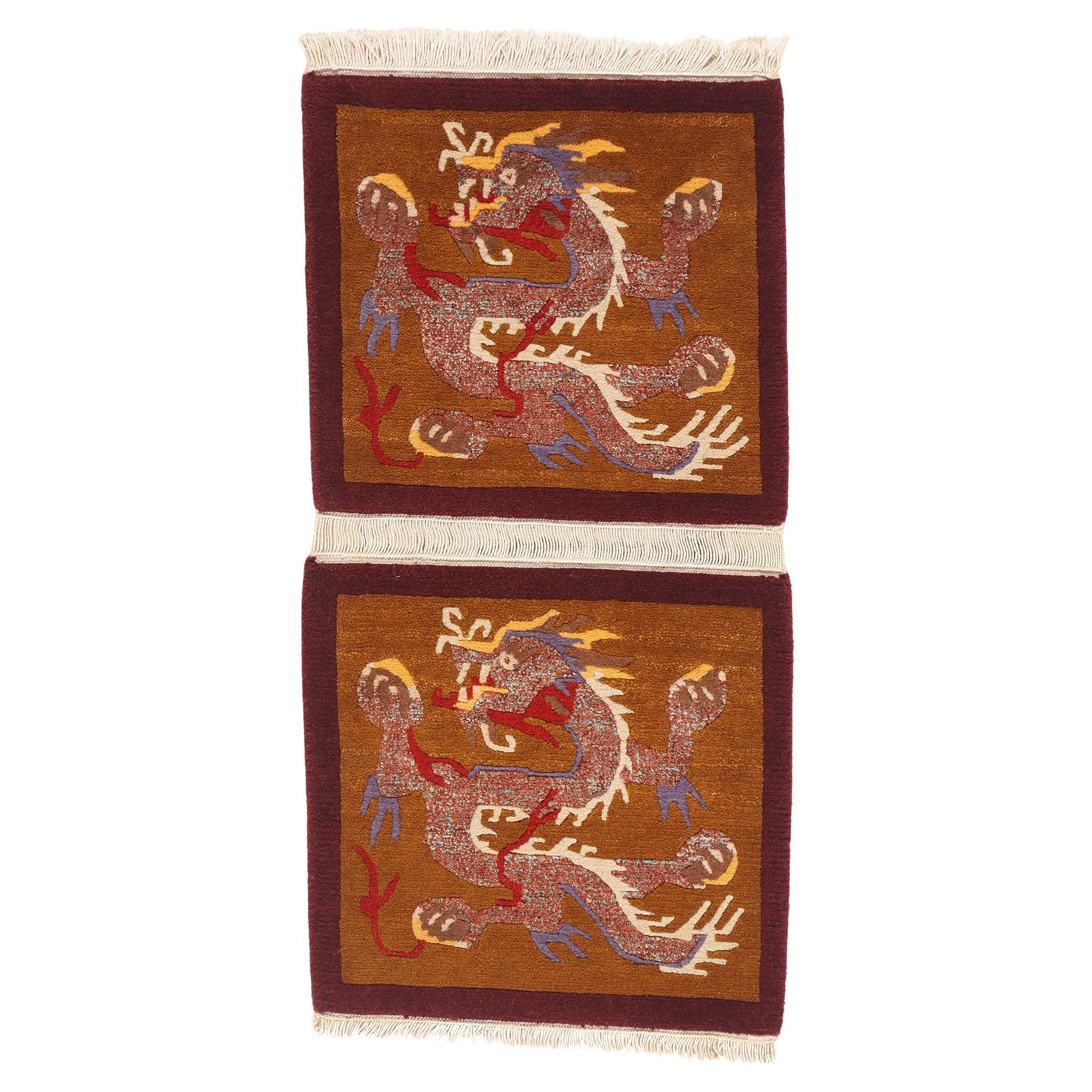 The Imperial Flame: A Mid-Century Five-Claw Dragon Tibetan Masterpiece of Power For Sale