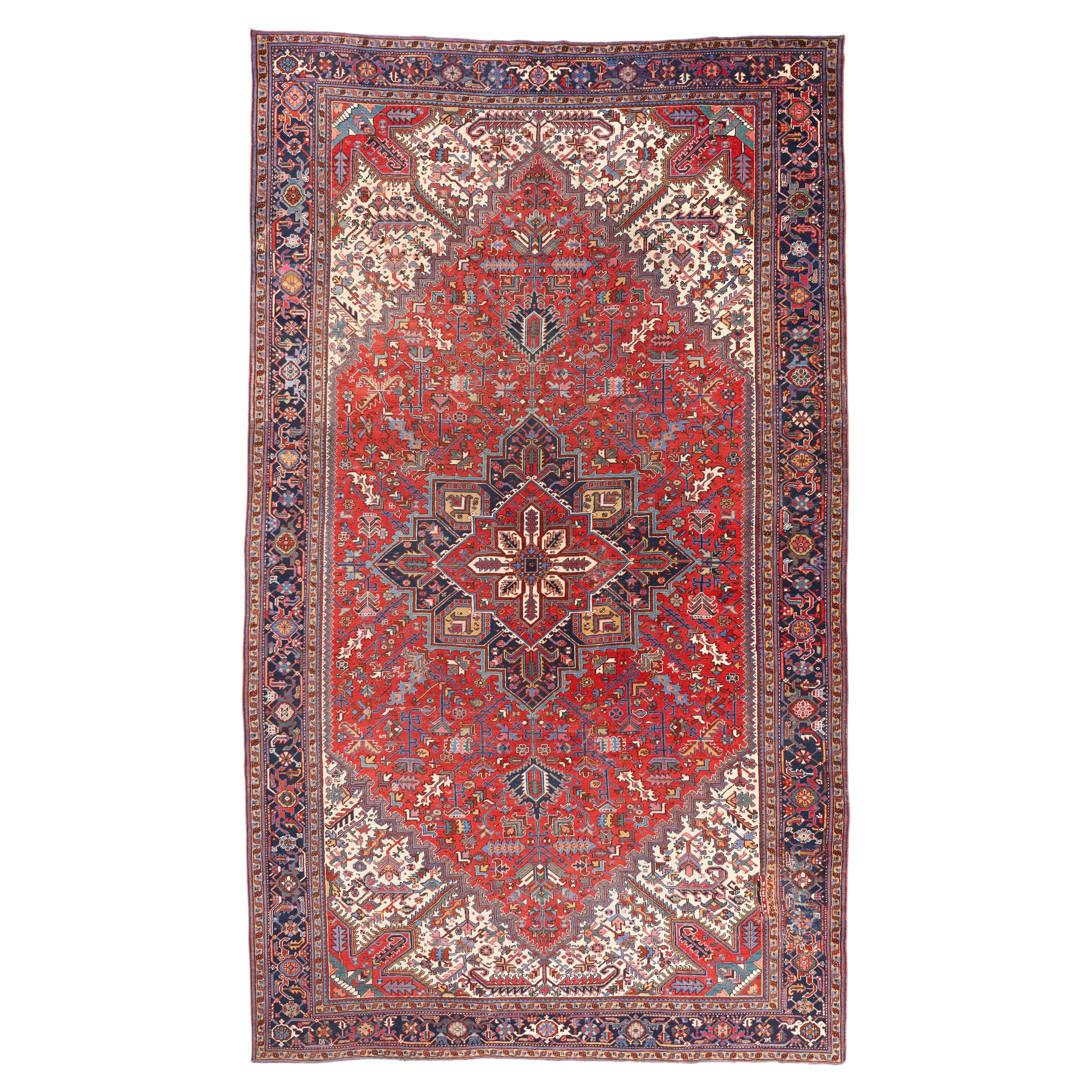 The Imperial Legacy: An Antique Persian Heriz Masterpiece of Timeless Majesty