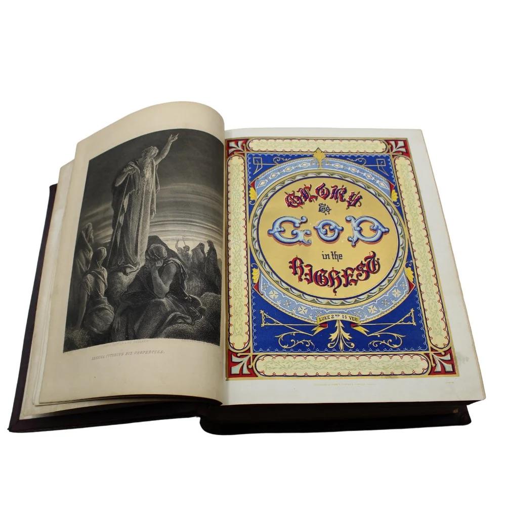 English The Improved Domestic Bible, by Reverend Nevin, Illustrated, Circa 1880