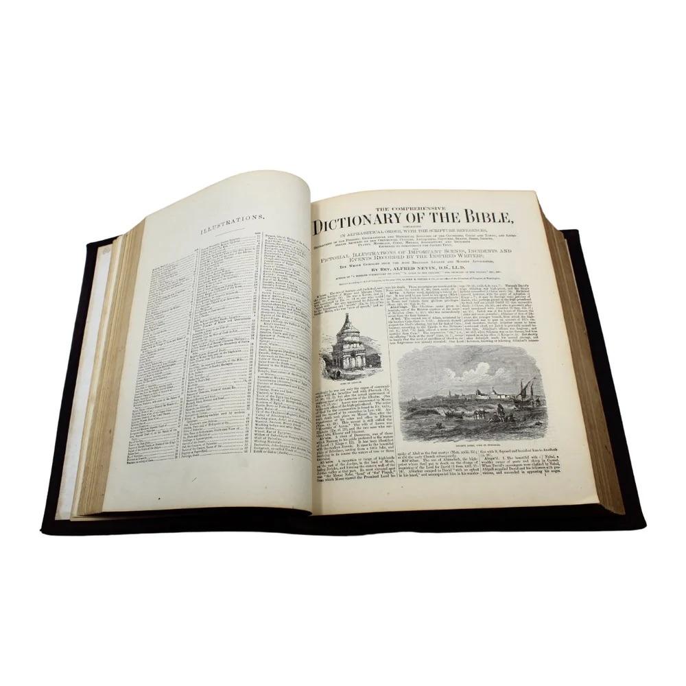 The Improved Domestic Bible, by Reverend Nevin, Illustrated, Circa 1880 In Good Condition In Colorado Springs, CO