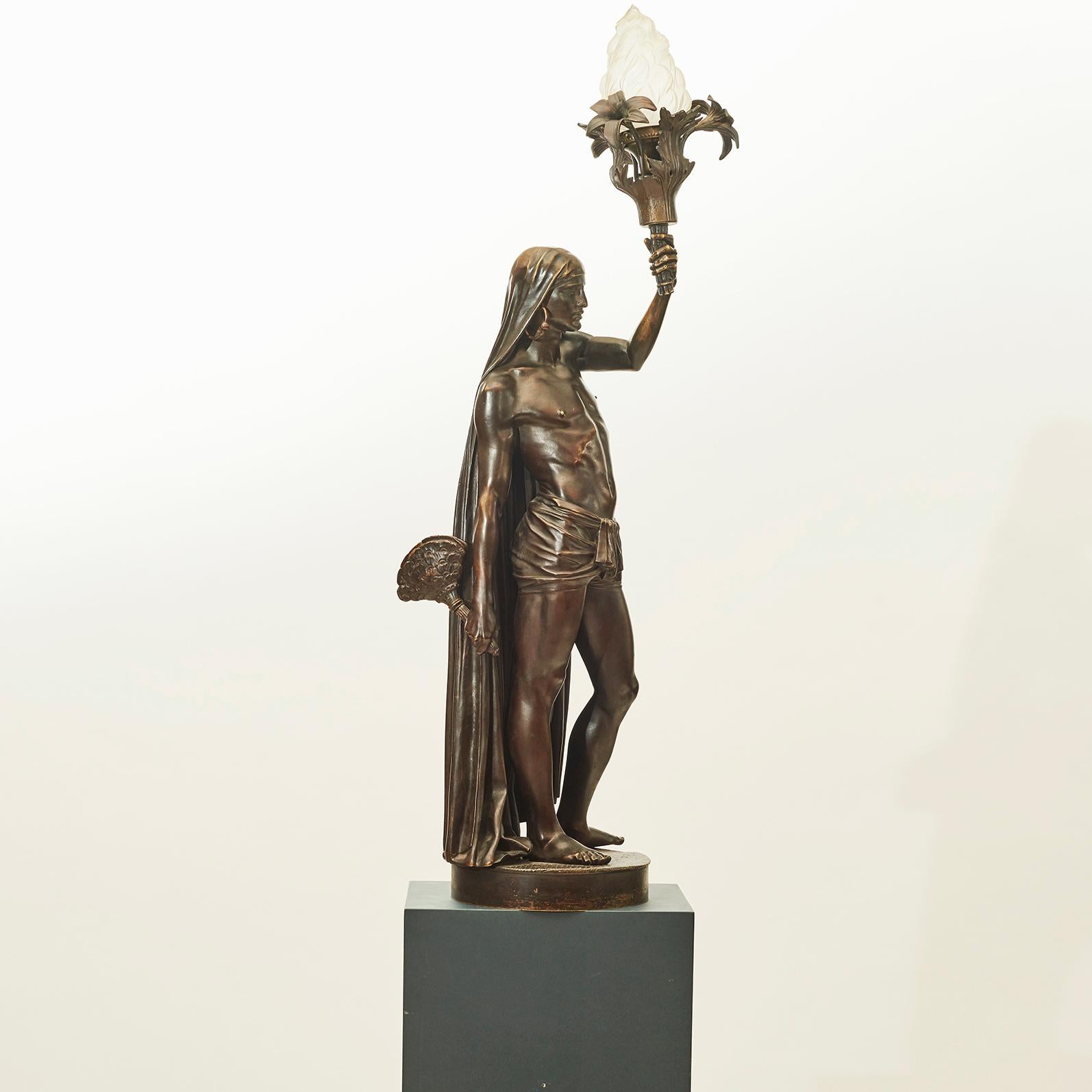 Napoleon III ‘The Indian Slave’ Bronze Lamp by François-Christophe Armand Toussaint