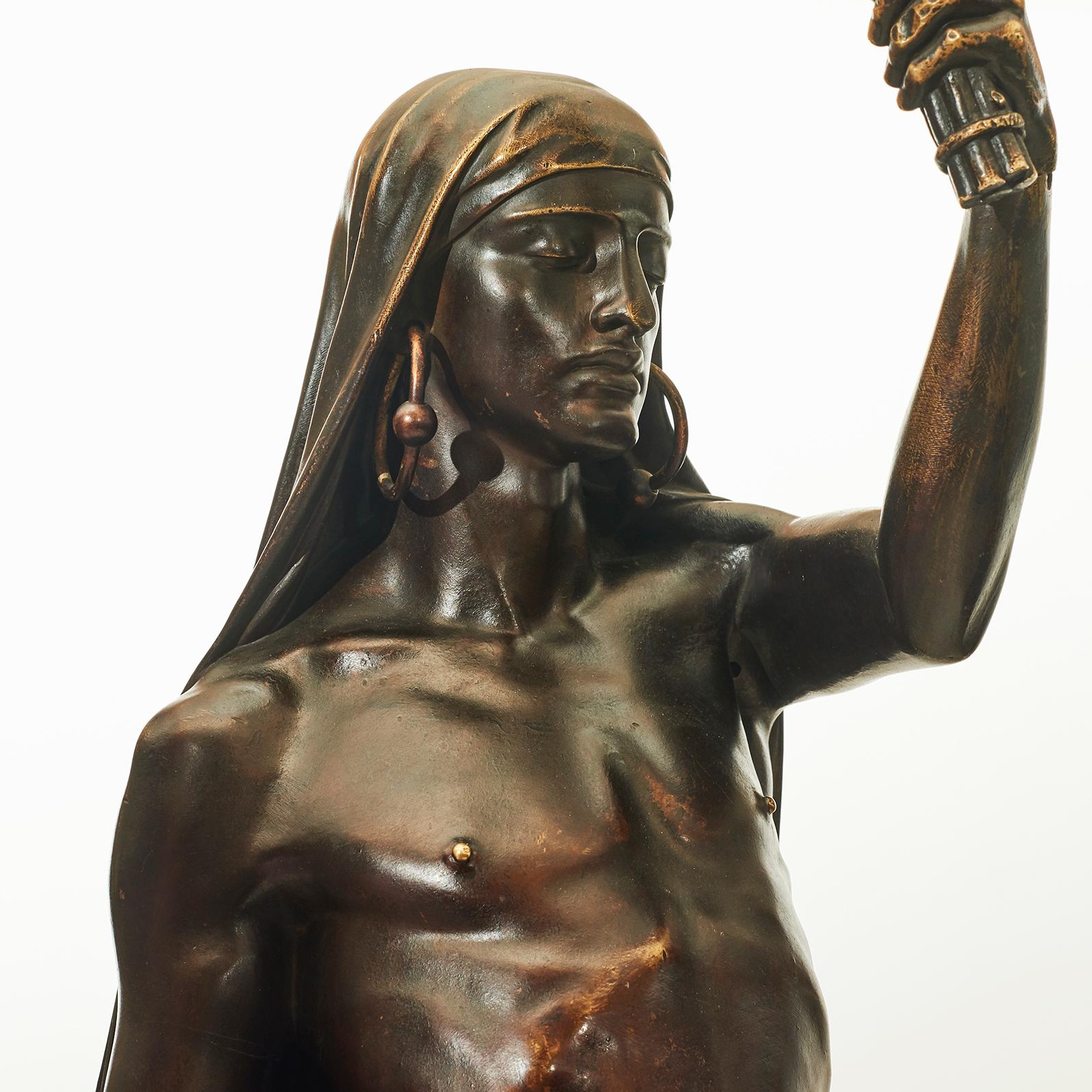‘The Indian Slave’ Bronze Lamp by François-Christophe Armand Toussaint 1