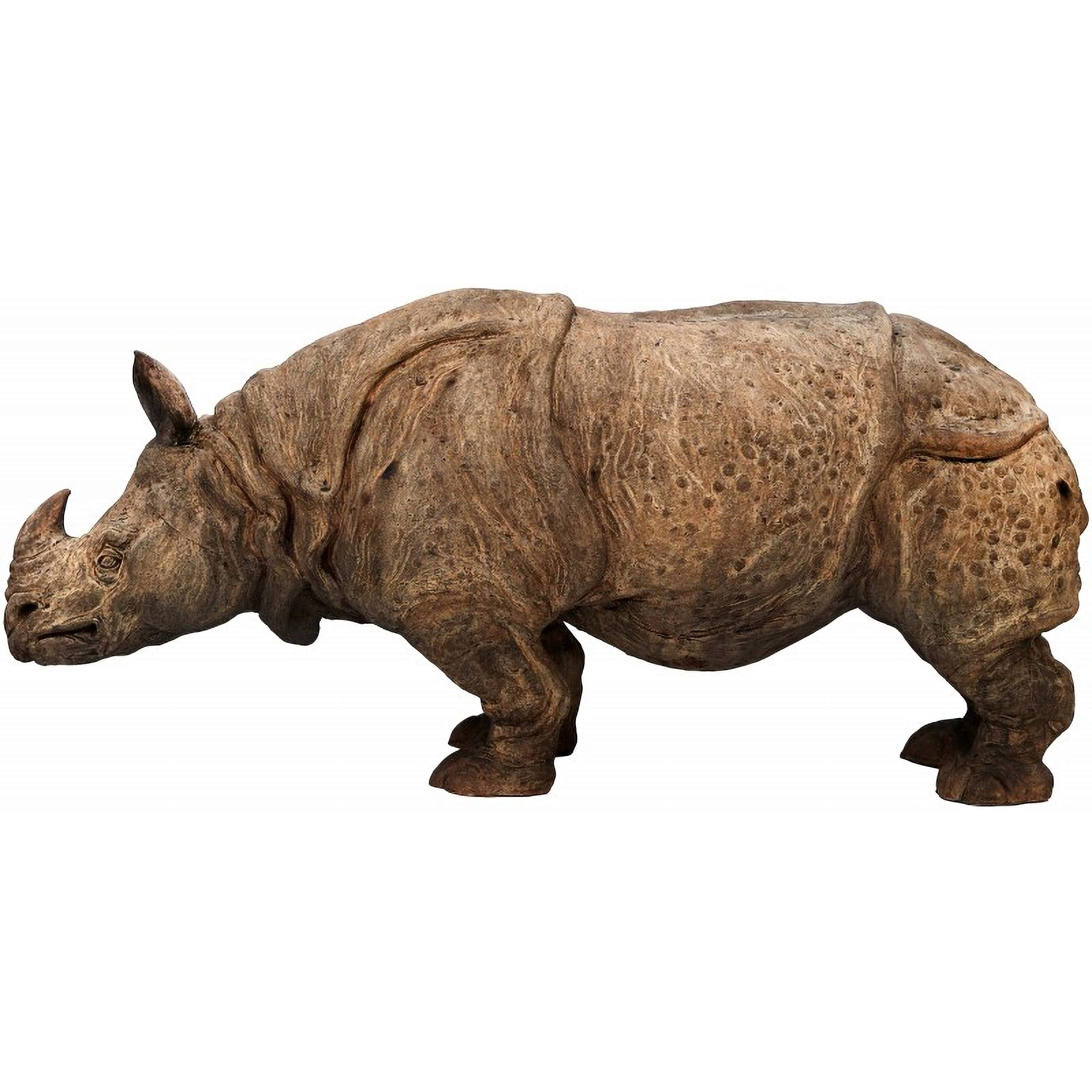Hand-Crafted THE INDIAN TUSCANY TERRACOTTA RHINO FROM ASSAM 20th Century For Sale