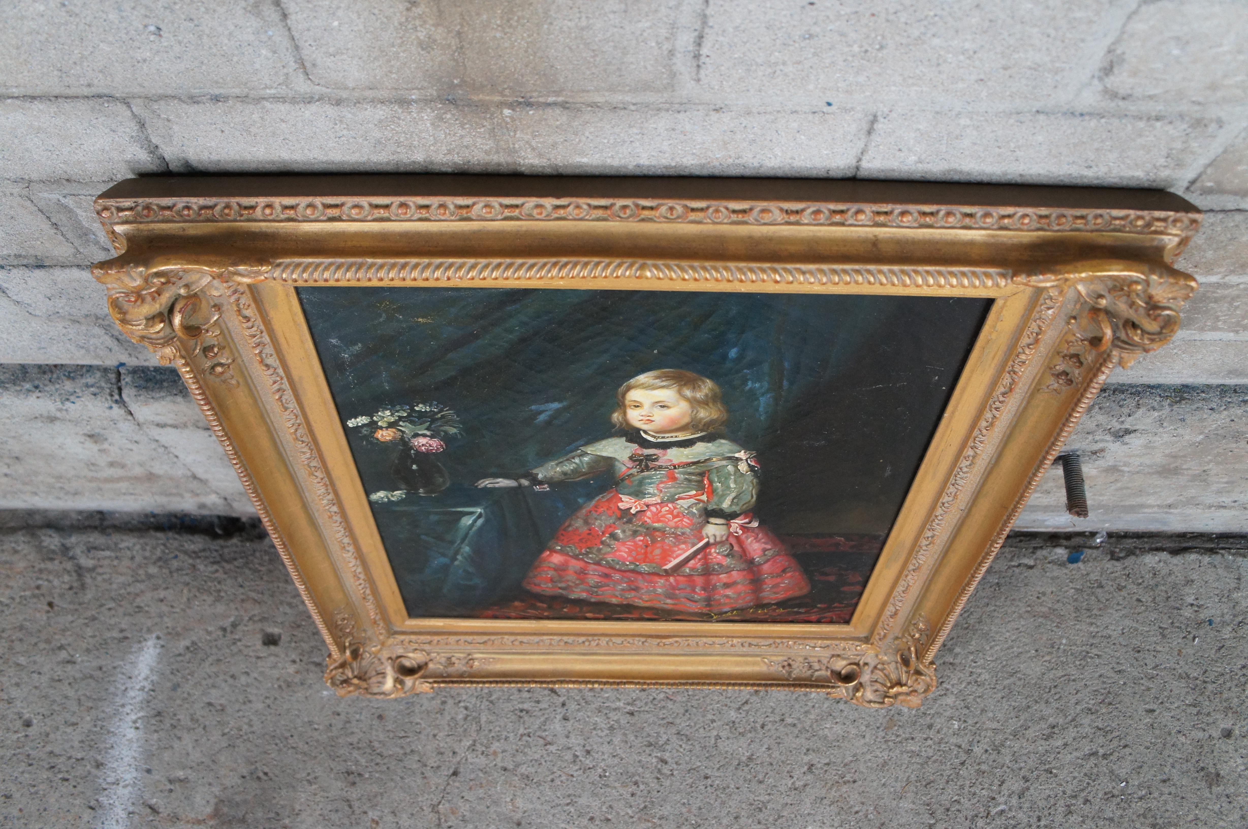 The Infant Margarita Teresa After Diego Velazquez Portrait Painting Framed 32