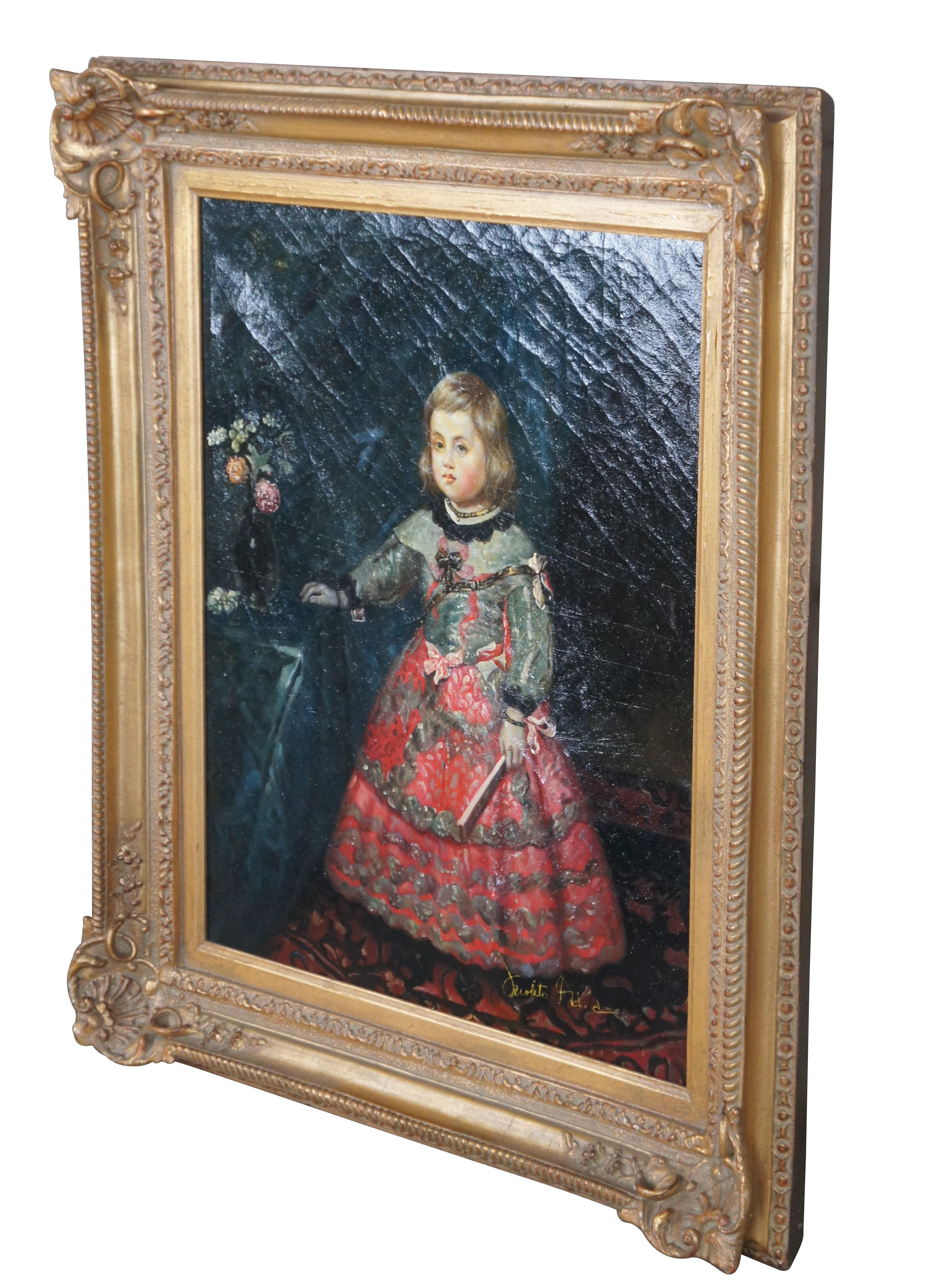 Baroque The Infant Margarita Teresa After Diego Velazquez Portrait Painting Framed 32