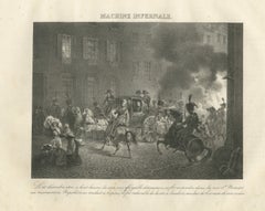 The Infernal Machine, Rue Saint Nicaise, Antique Madou Lithograph, 1827