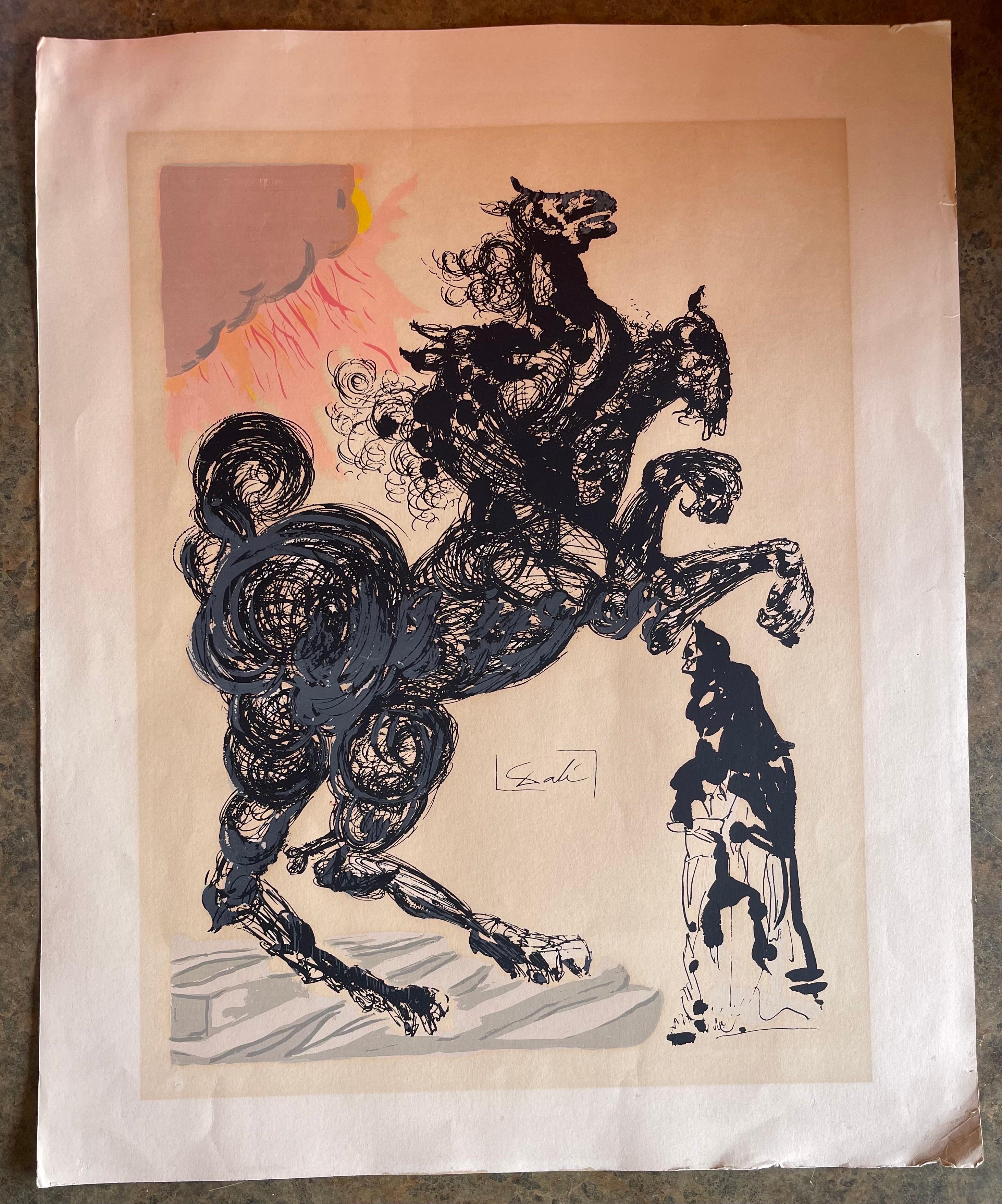 Mid-Century Modern Impression de l'Enfer : Canto 6 « Cerbère » de la Divine Comédie de Salvador Dali en vente