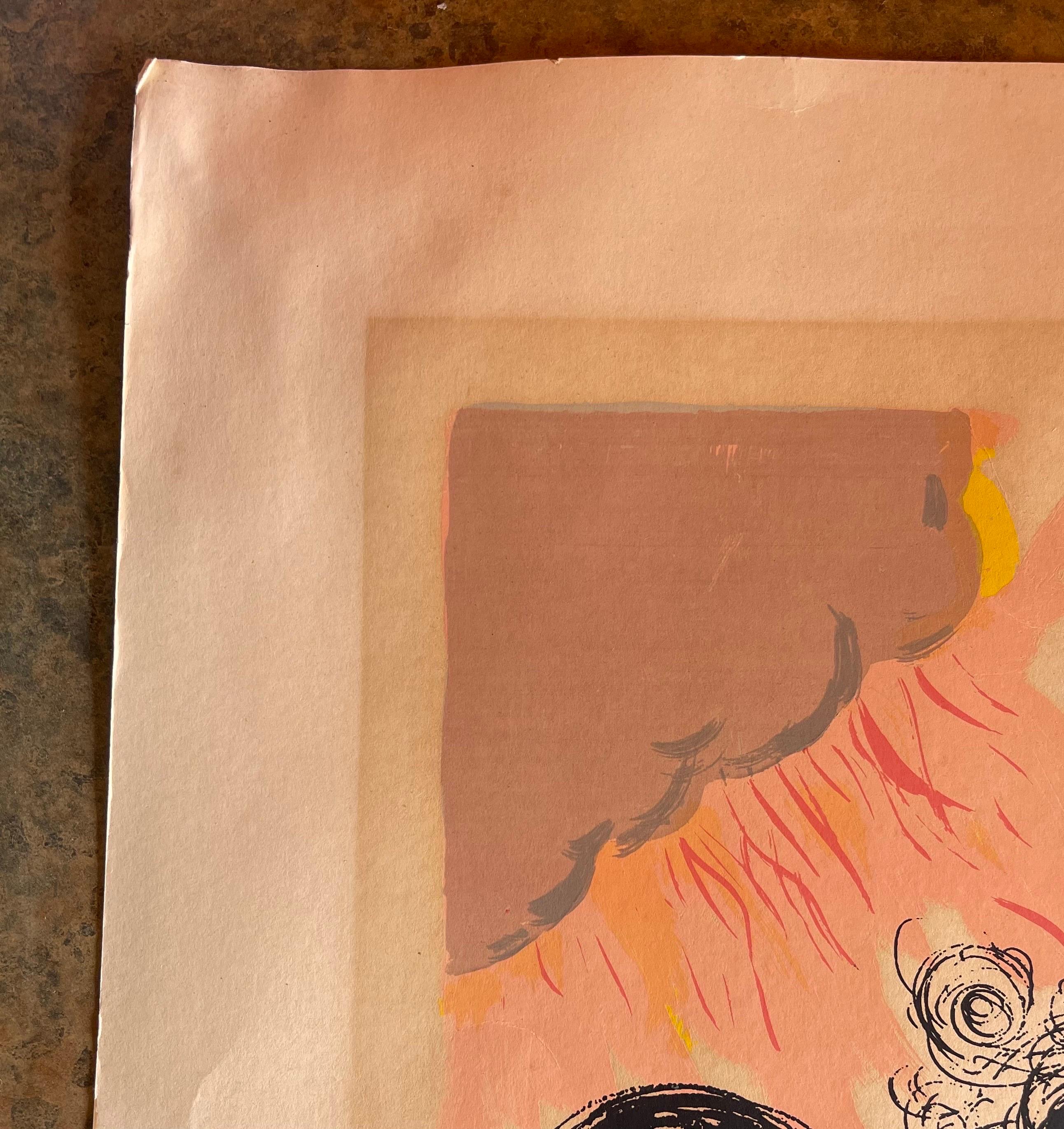Papier Impression de l'Enfer : Canto 6 « Cerbère » de la Divine Comédie de Salvador Dali en vente
