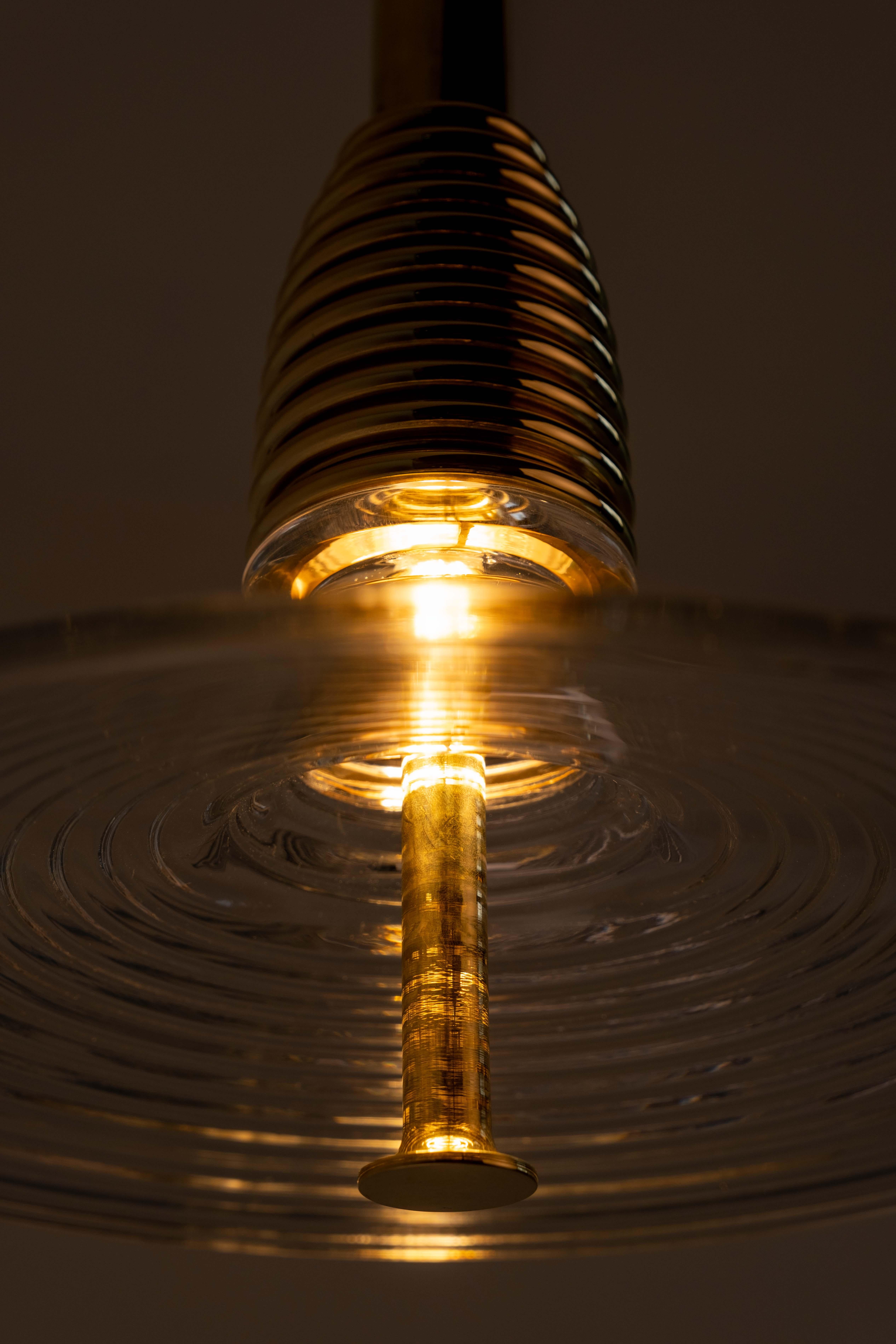 The Insulator 'B' Pendant in dark brass and clear glass by NOVOCASTRIAN deco For Sale 5