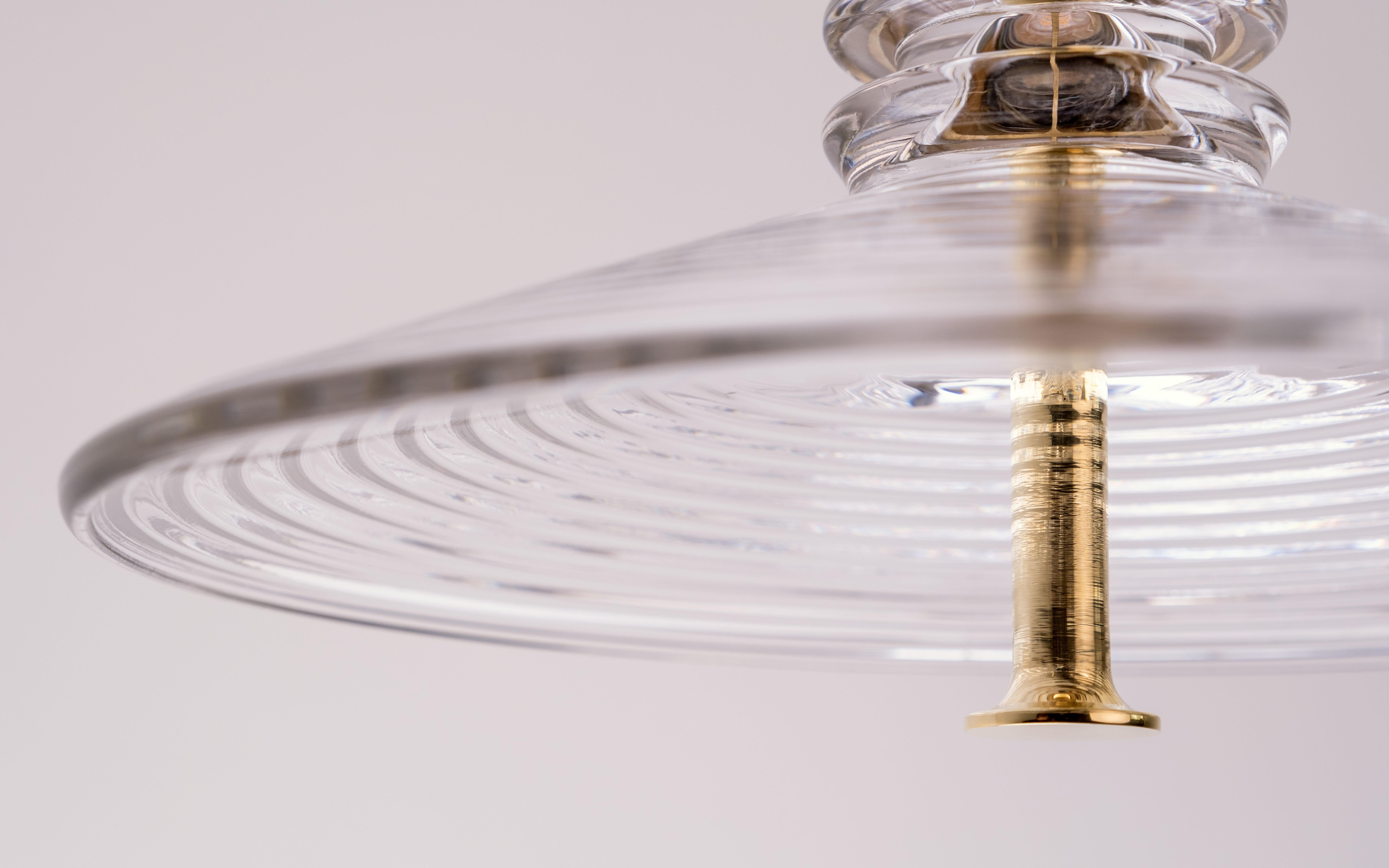 The Insulator 'B' Pendant in dark brass and frosted glass by NOVOCASTRIAN deco For Sale 8