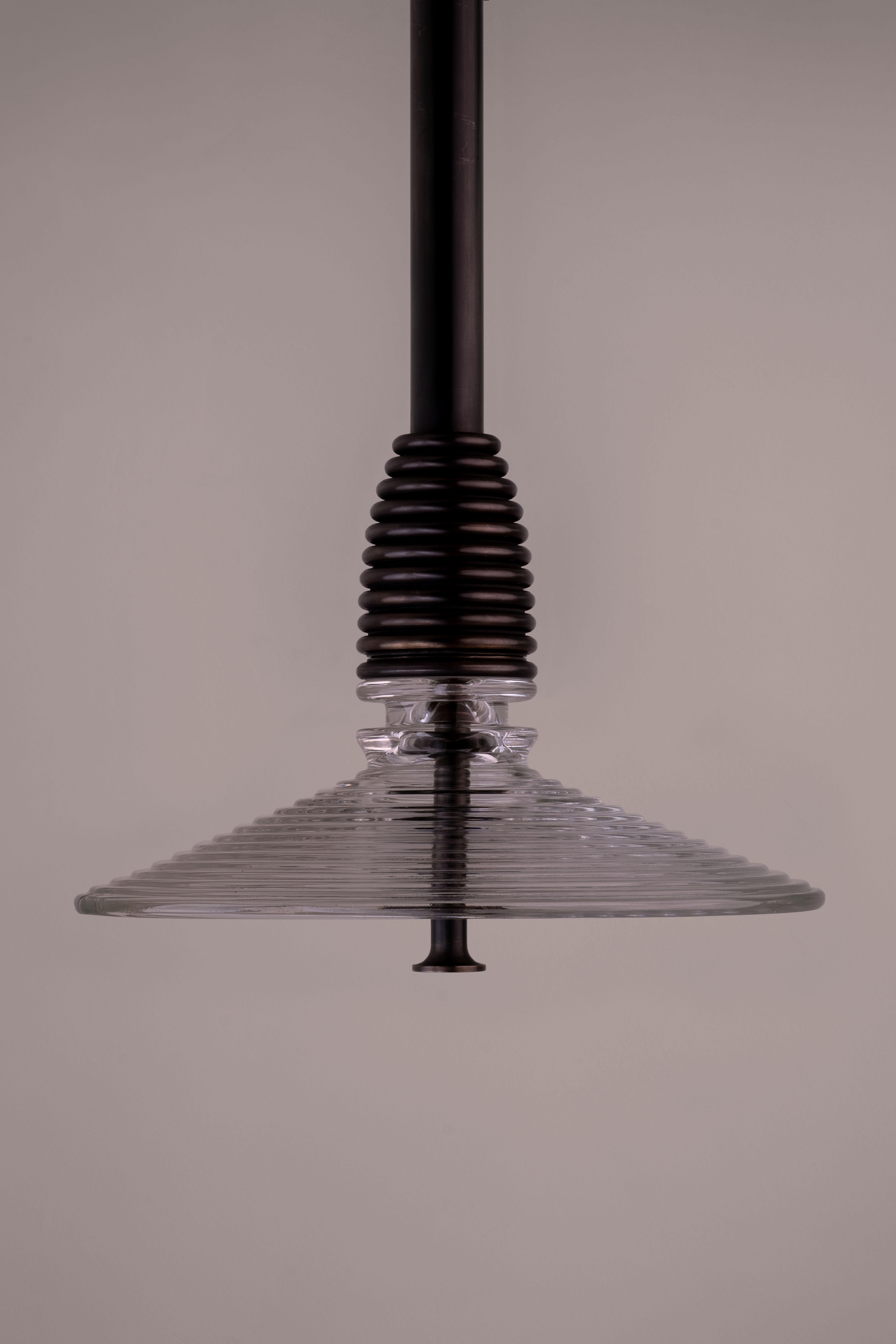 The Insulator 'B' Pendant in polished brass and frosted glass by NOVOCASTRIAN For Sale 4